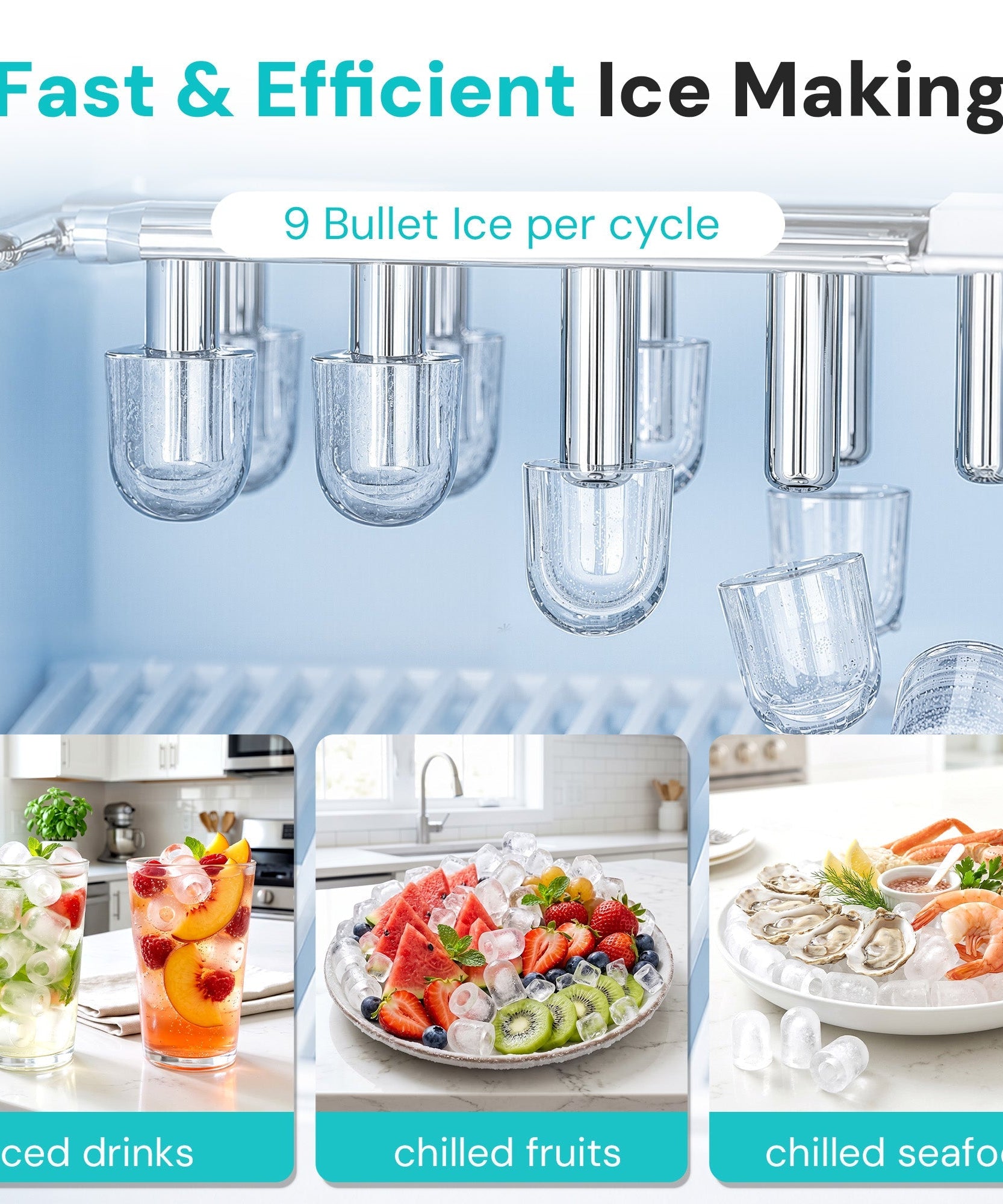 Kismile 3 in 1 Water Cooler Dispenser with Ice Maker WD5815 - Grazingbelles