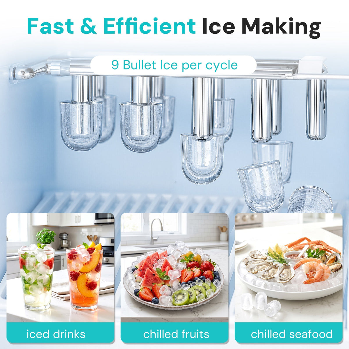 Kismile 3 in 1 Water Cooler Dispenser with Ice Maker WD5815 - Grazingbelles