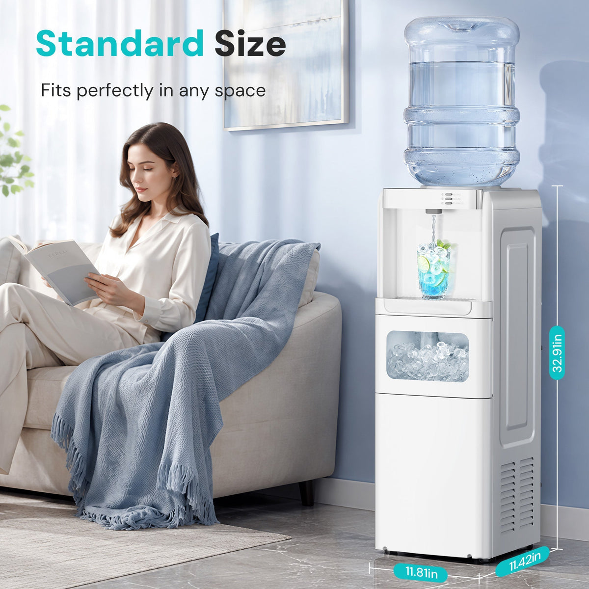 Kismile 3 in 1 Water Cooler Dispenser with Ice Maker WD5815 - Grazingbelles