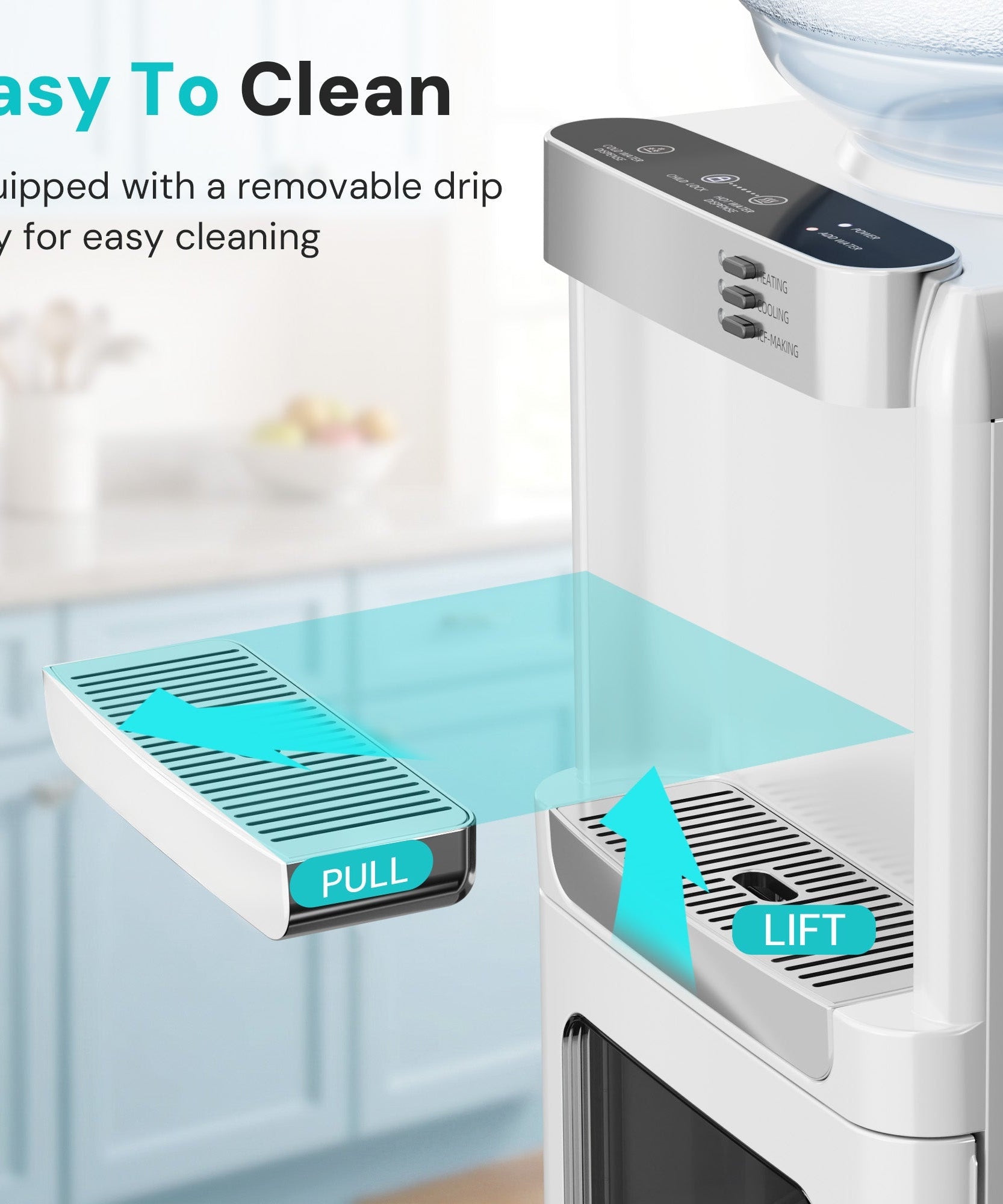 Kismile 3 in 1 Water Cooler Dispenser with Ice Maker WD5815 - Grazingbelles