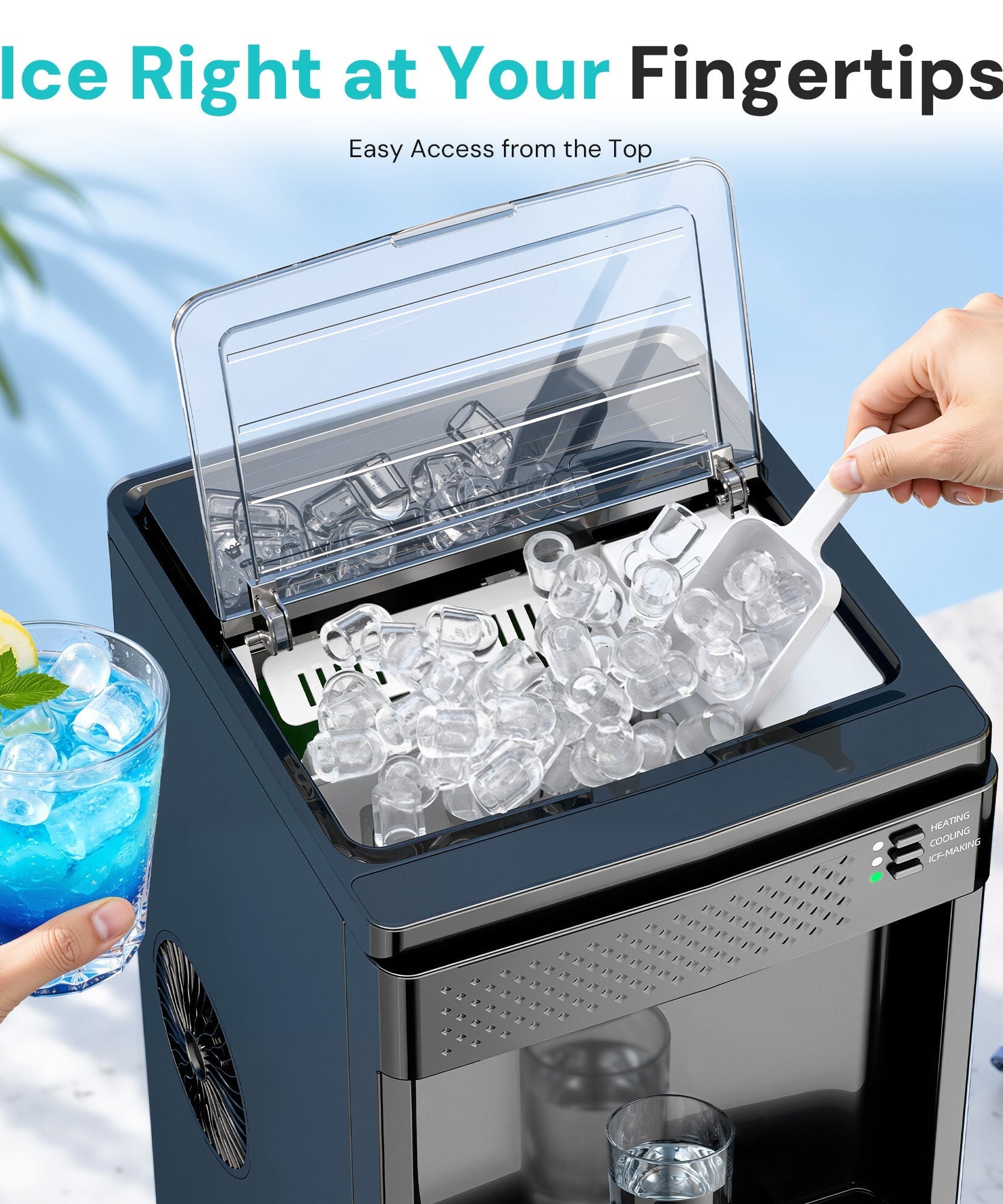 Kismile 3 in 1 Water Cooler Dispenser with Ice Maker WD5815 - Grazingbelles
