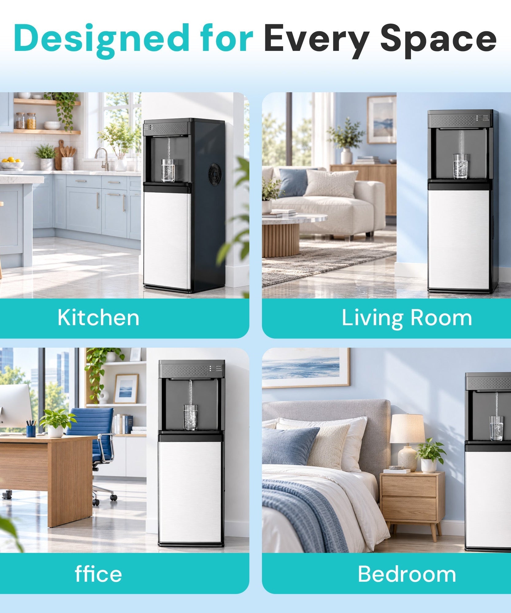 Kismile 3 in 1 Water Cooler Dispenser with Ice Maker WD5815 - Grazingbelles