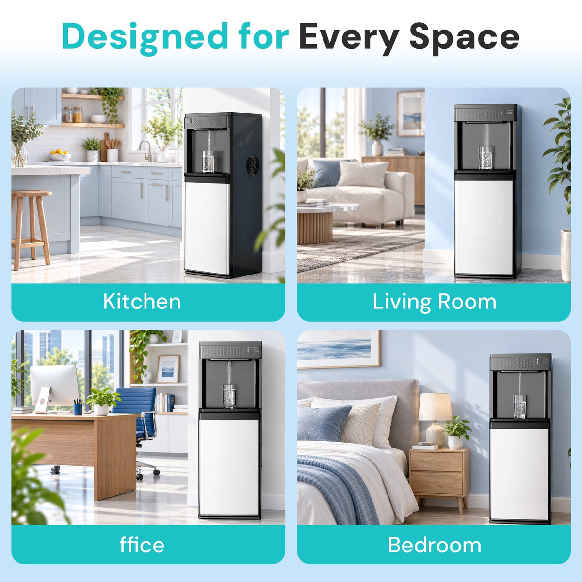 Kismile 3 in 1 Water Cooler Dispenser with Ice Maker WD5815 - Grazingbelles