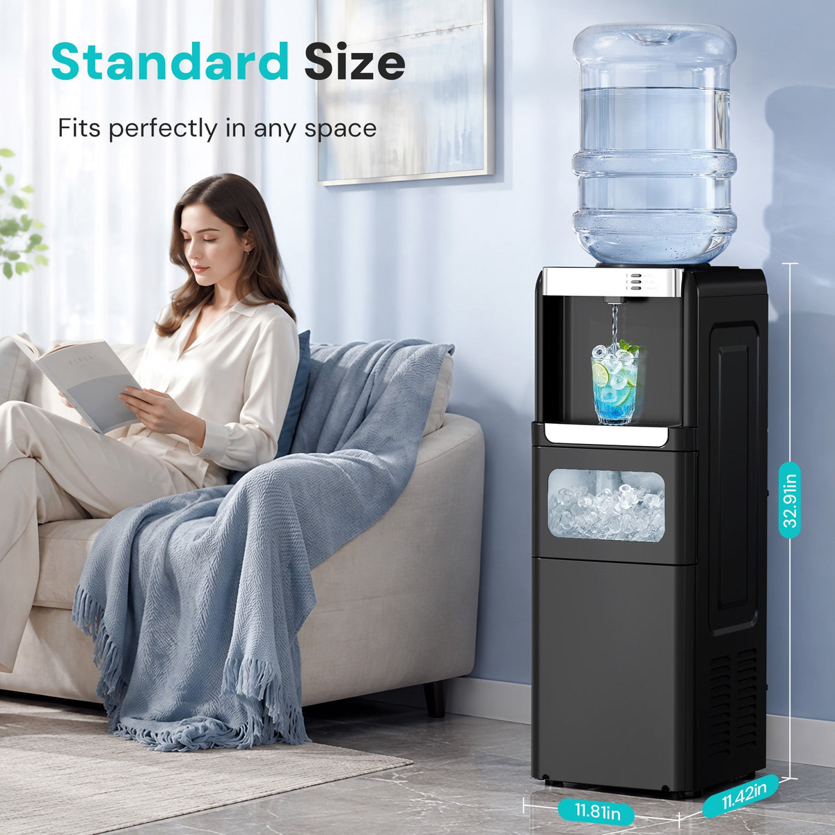 Kismile 3 in 1 Water Cooler Dispenser with Ice Maker WD5815 - Grazingbelles