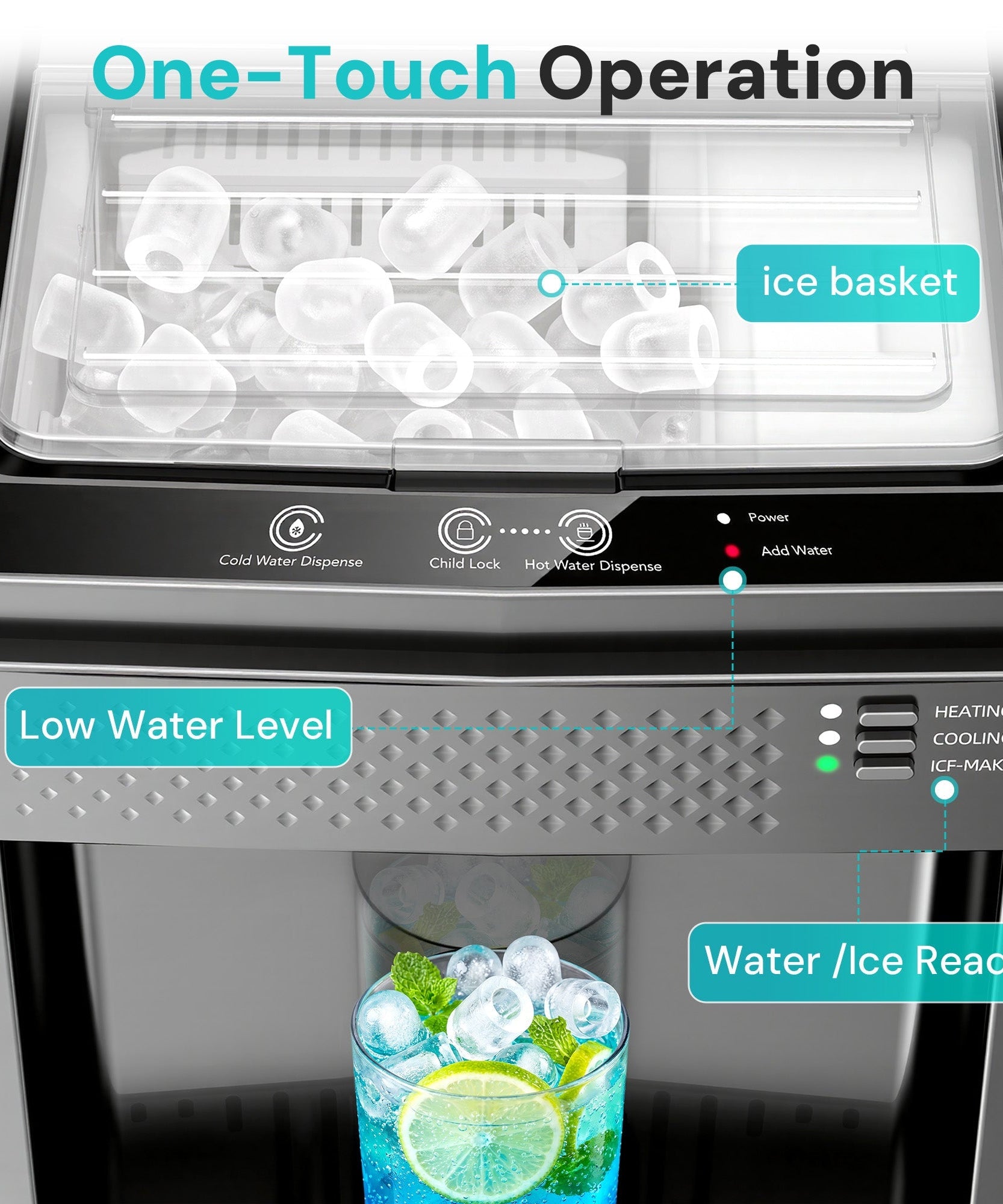 Kismile 3 in 1 Water Cooler Dispenser with Ice Maker WD5815 - Grazingbelles