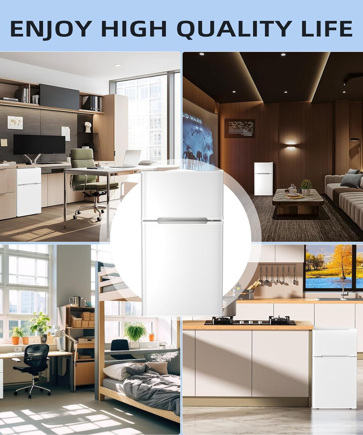 Kismile 3.2 Cu.Ft,Mini Refrigerator with Freezer F5887