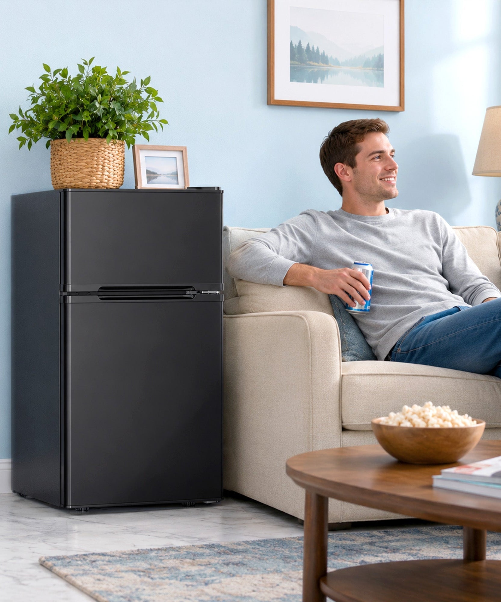 Kismile 3.2 Cu.Ft,Mini Refrigerator with Freezer F5887