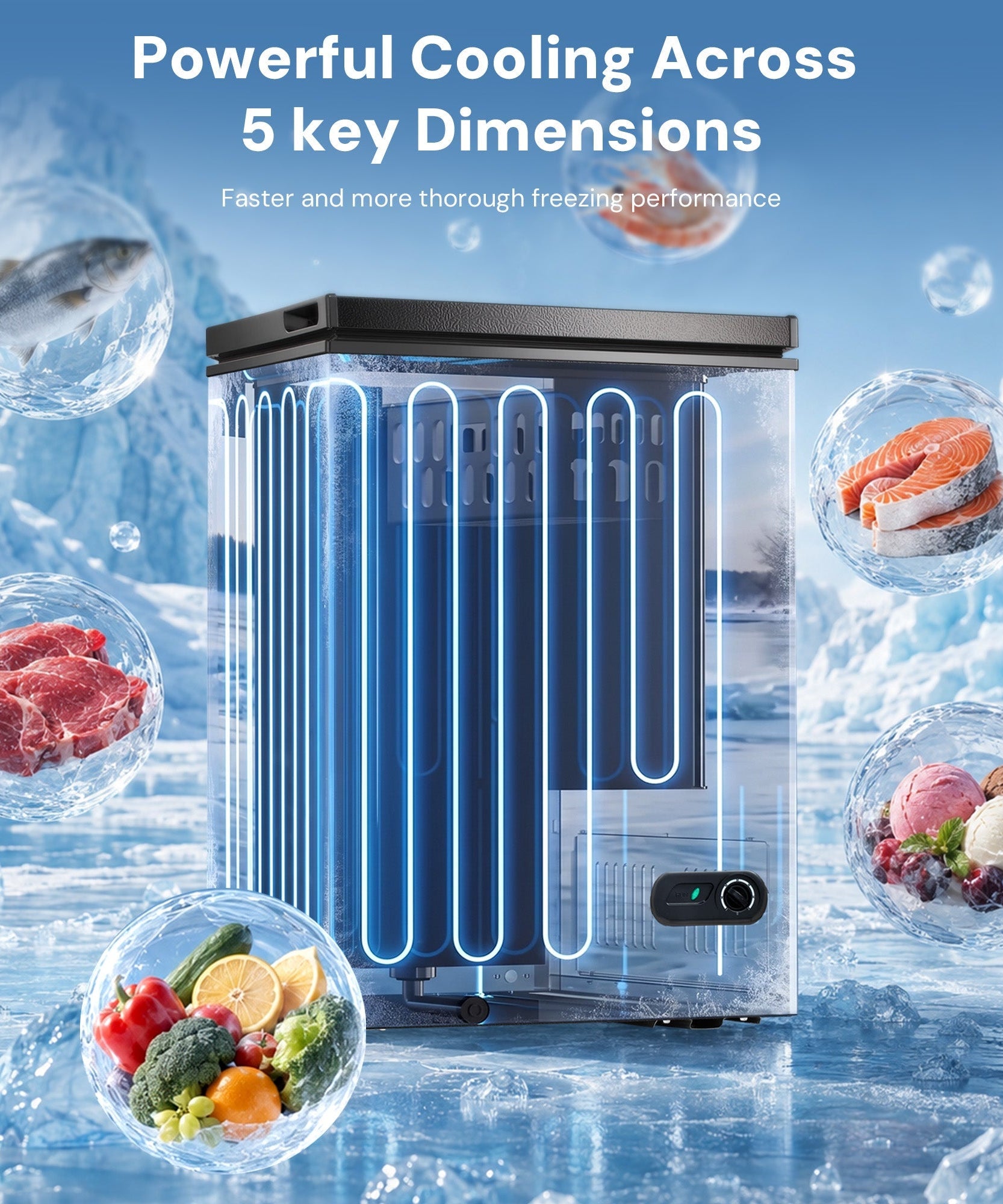 3.5 Cubic Feet Chest Freezer with 2 Removable Baskets D5897H