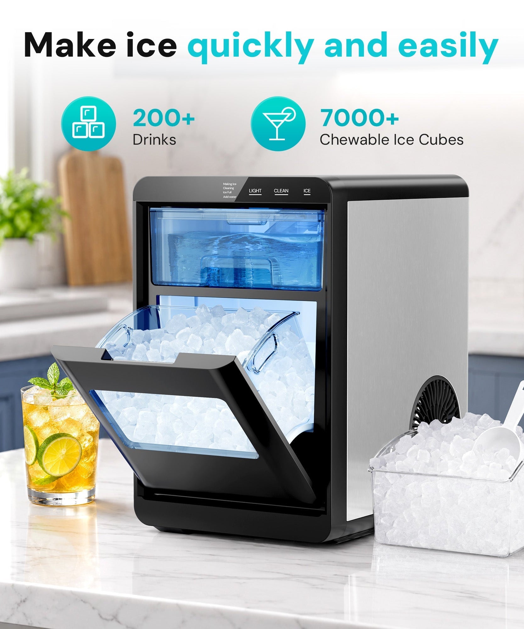 Kismile Clear Square Ice Cubes Maker 58003RIM0