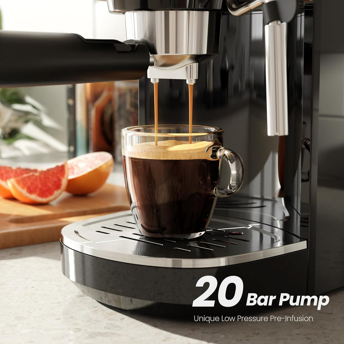 Kismile Espresso Machine, Semi-Automatic Coffee Maker with Bean Grinder and Milk Frother Steam Wand - Grazingbelles