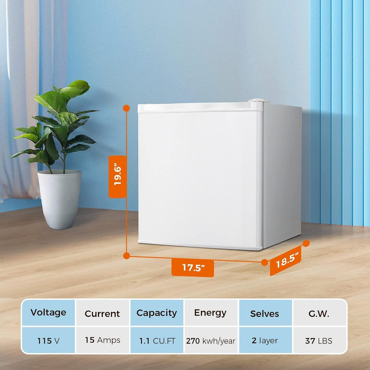 Kismile Mini Freezer,1.1 Cu.ft Upright Freezer with Reversible Single Door - Grazingbelles