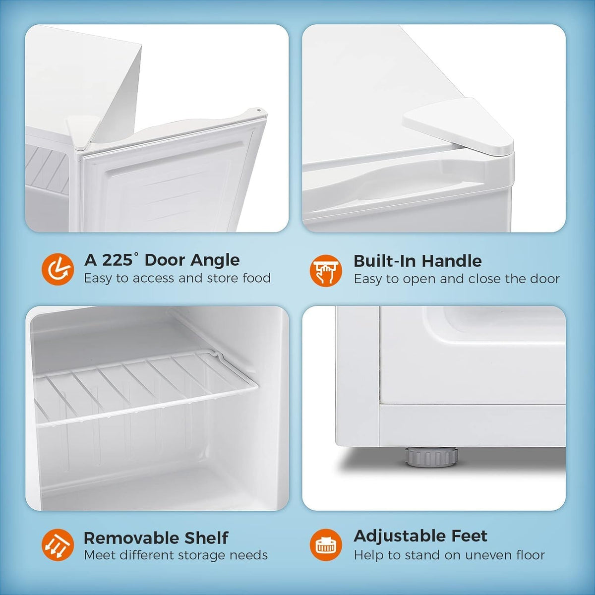 Kismile Mini Freezer,1.1 Cu.ft Upright Freezer with Reversible Single Door - Grazingbelles