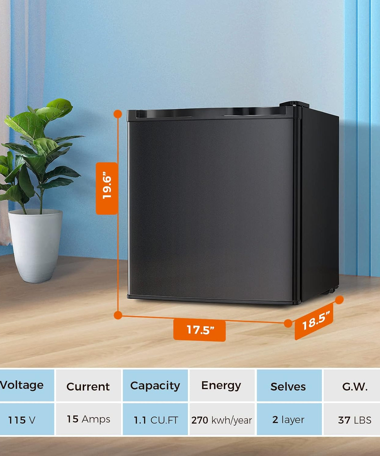 Kismile Mini Freezer,1.1 Cu.ft Upright Freezer with Reversible Single Door - Grazingbelles