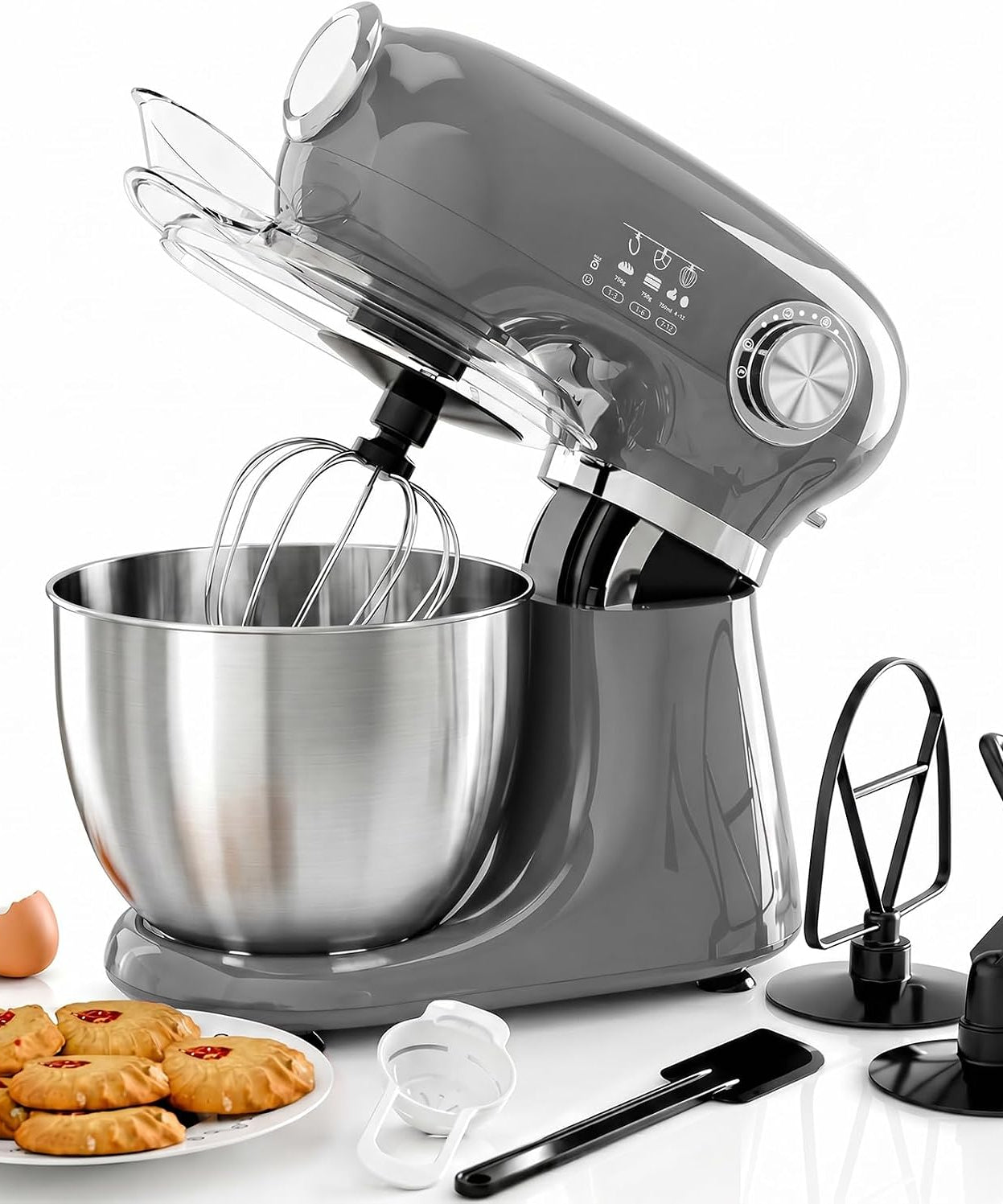 Kismile Stand Mixer, 5.5-Quart Electric Mixer with 12 Speeds CF3715 - Grazingbelles