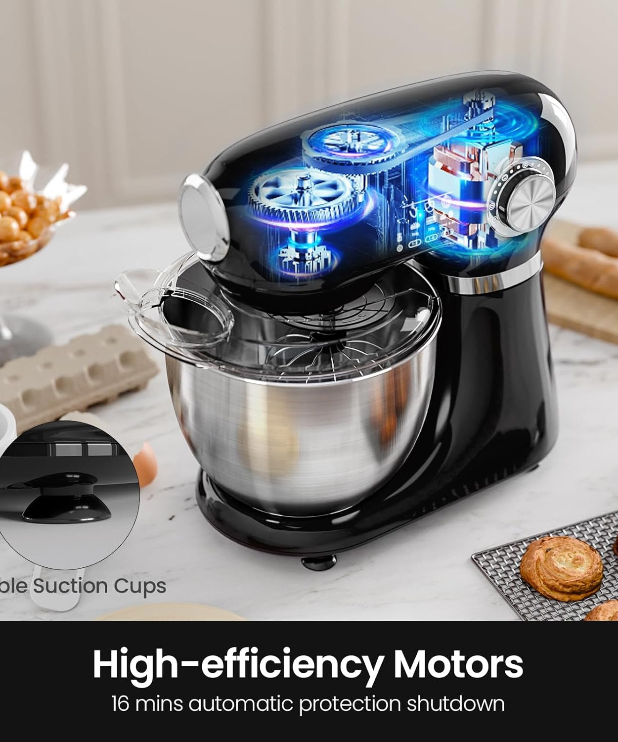 Kismile Stand Mixer, 5.5-Quart Electric Mixer with 12 Speeds CF3715 - Grazingbelles