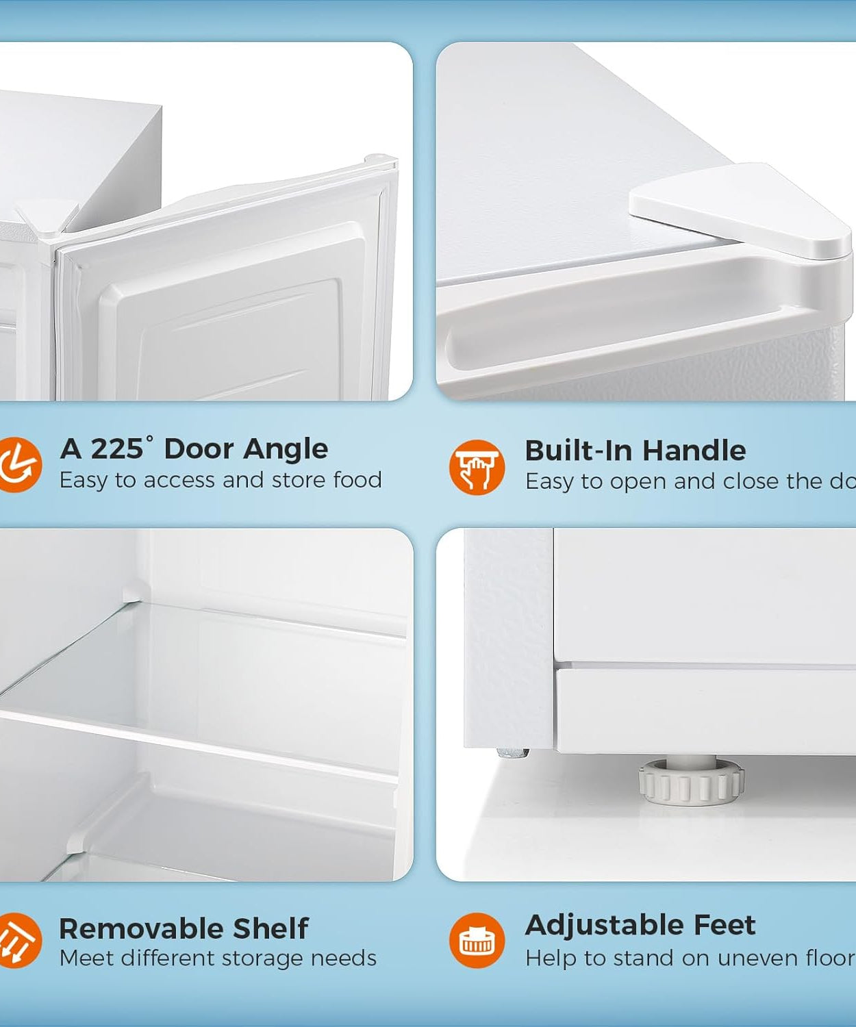 Kismile Upright Freezer, 6.0 Cu.ft Deep Freezer D58165-WHITE