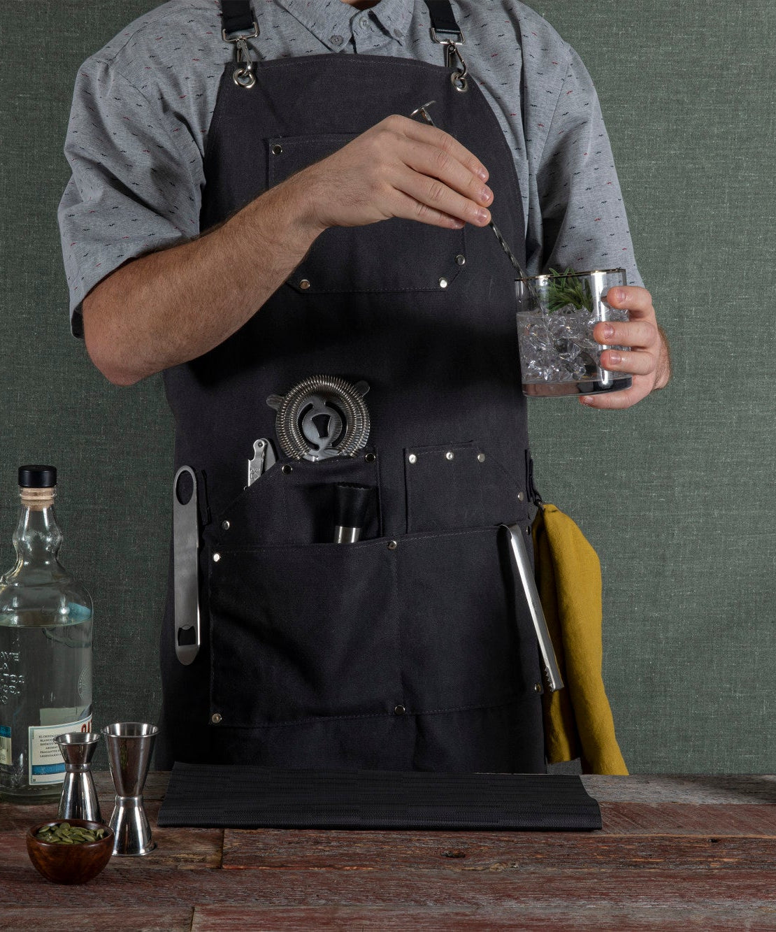 Collins Waxed Canvas Mixologist Apron