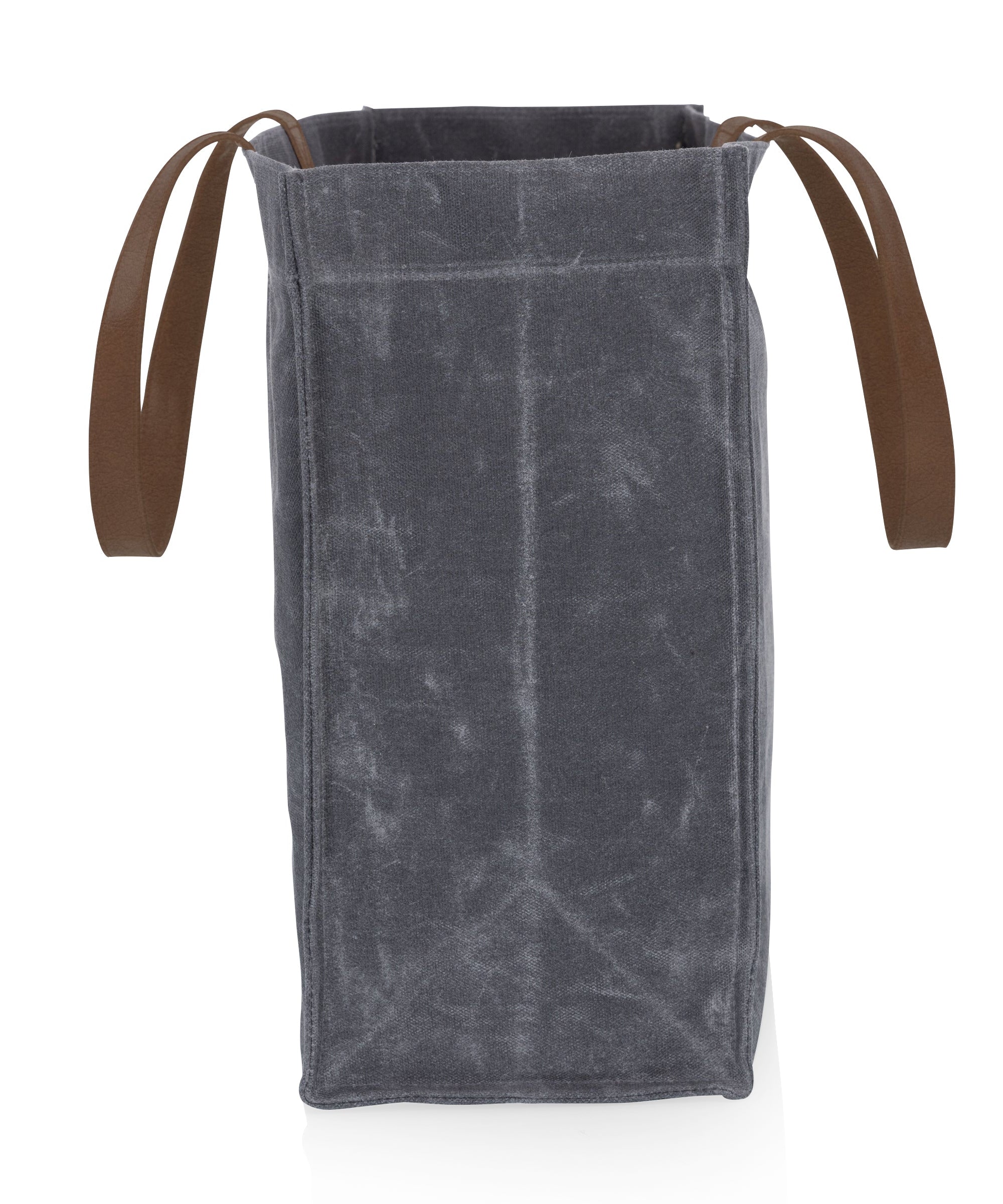 Market Waxed Canvas Tote with Leatherette Handles