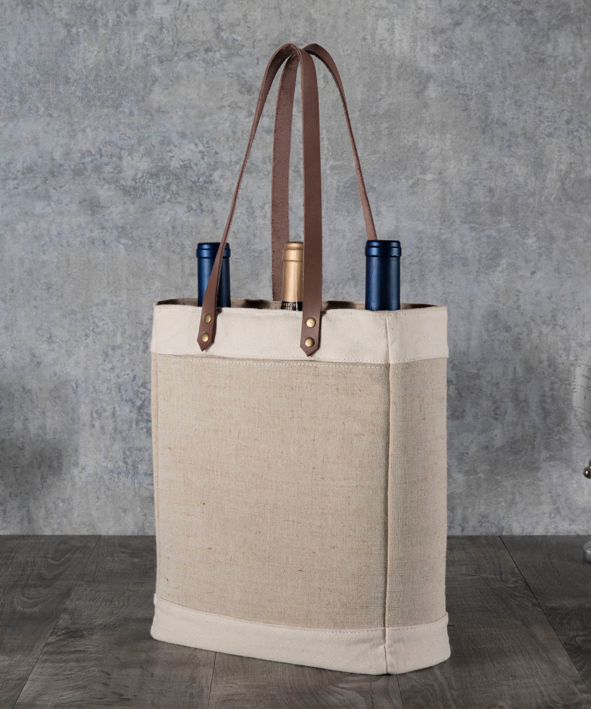 Pinot Jute 3 Bottle Insulated Wine Bag