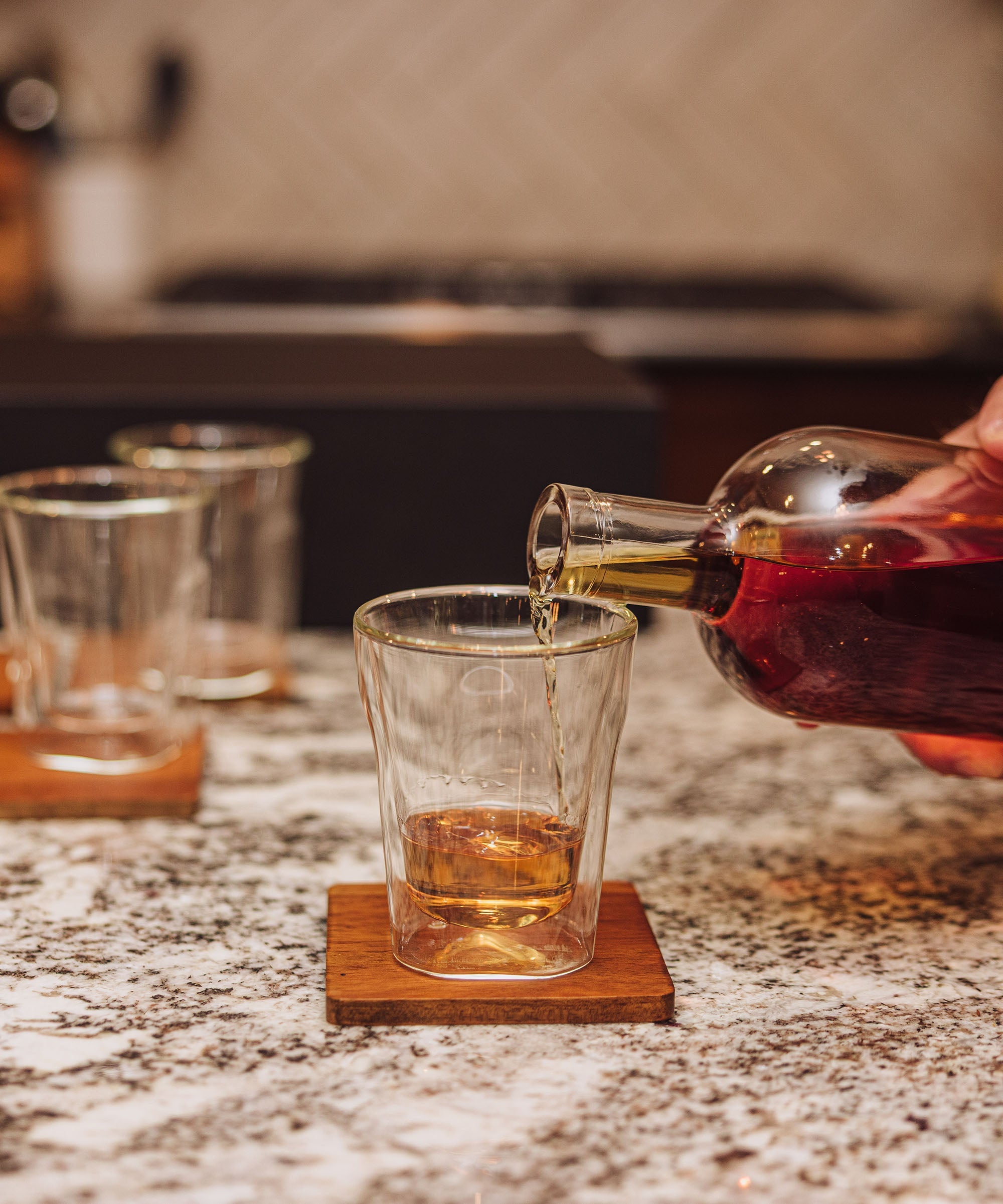 Ambassador Whiskey Box with Decanter and 4 Lowball Glasses