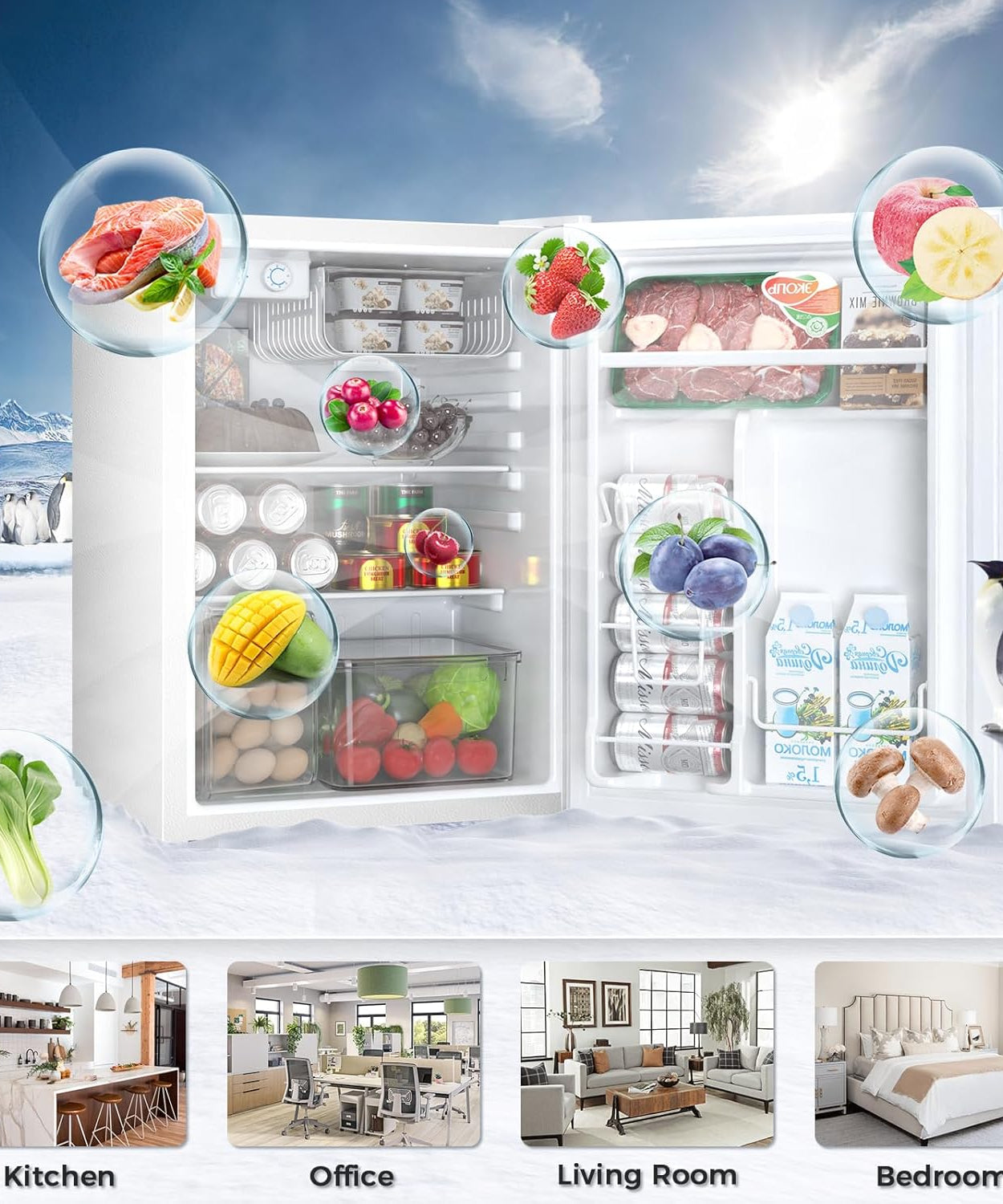Mini Compact Refrigerator with Freezer, 2.6 Cu.Ft 58070RRE0