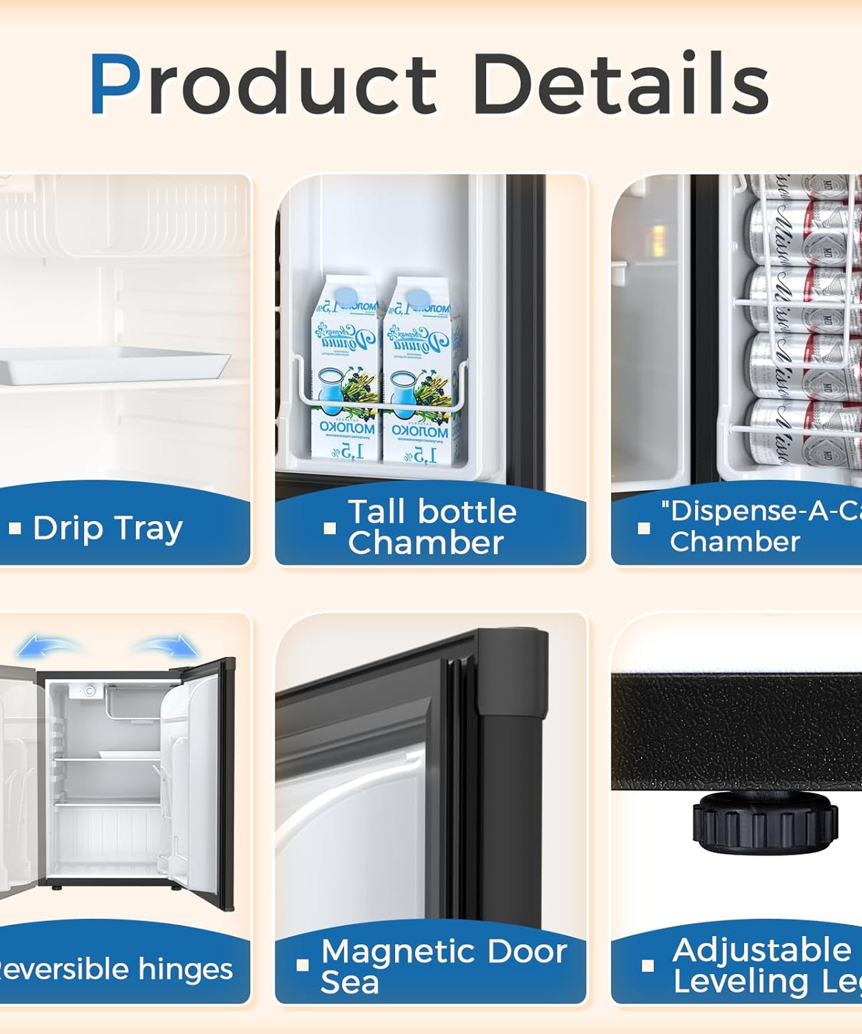 Mini Compact Refrigerator with Freezer, 2.6 Cu.Ft 58070RRE0