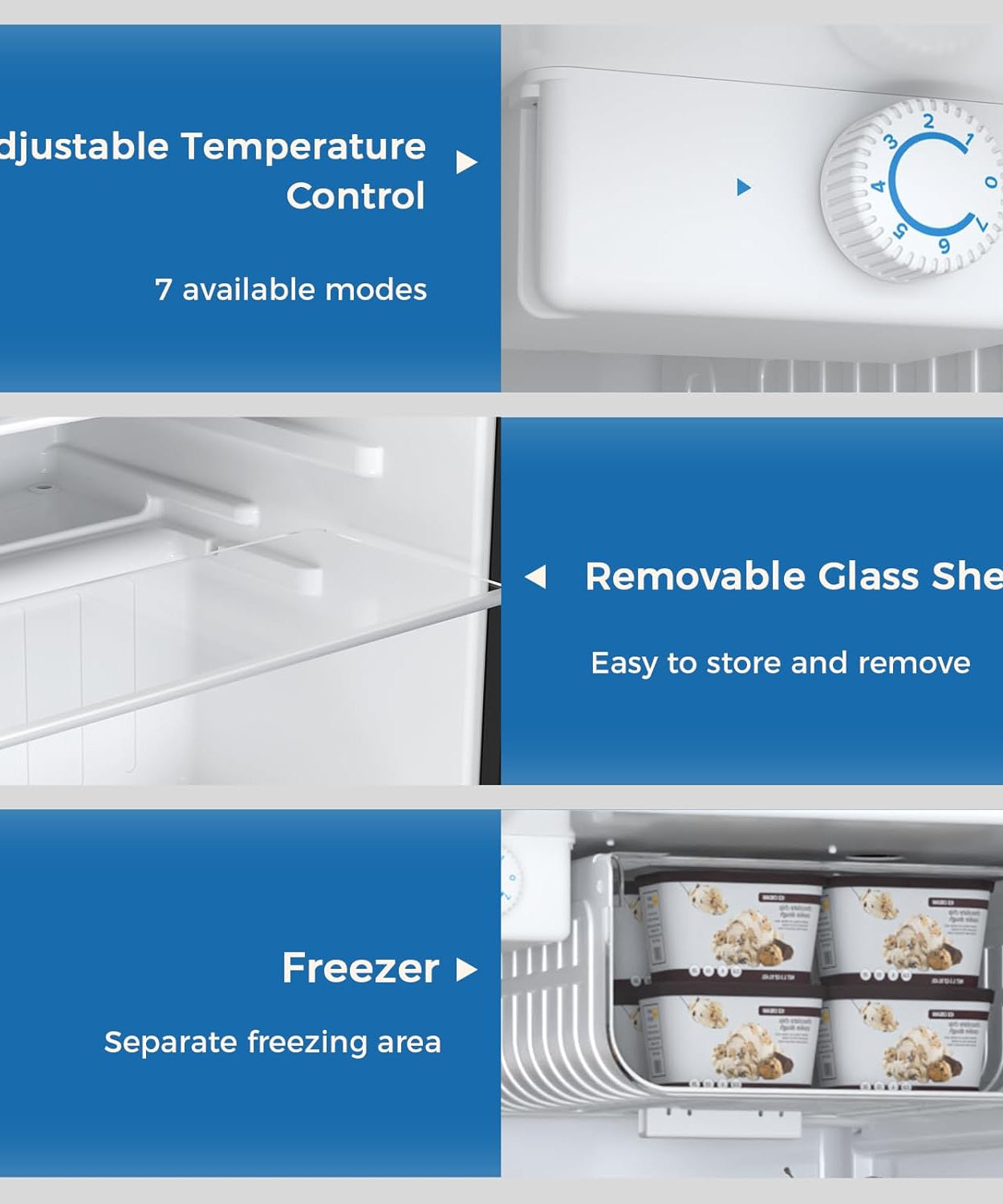 Mini Compact Refrigerator with Freezer, 2.6 Cu.Ft 58070RRE0