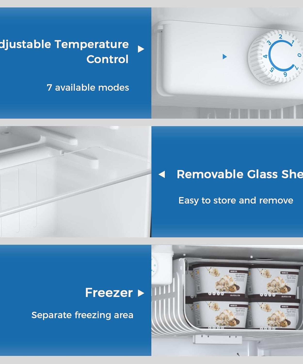 Mini Compact Refrigerator with Freezer, 2.6 Cu.Ft 58070RRE0