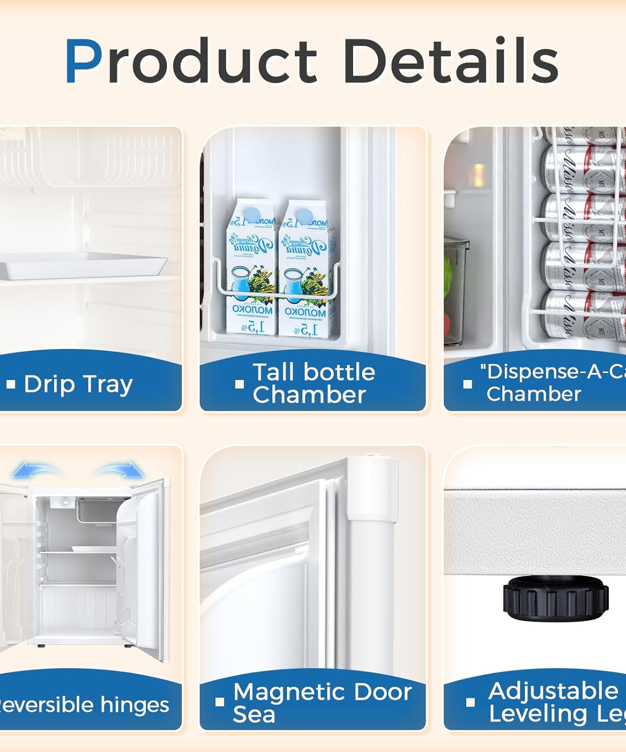 Mini Compact Refrigerator with Freezer, 2.6 Cu.Ft 58070RRE0
