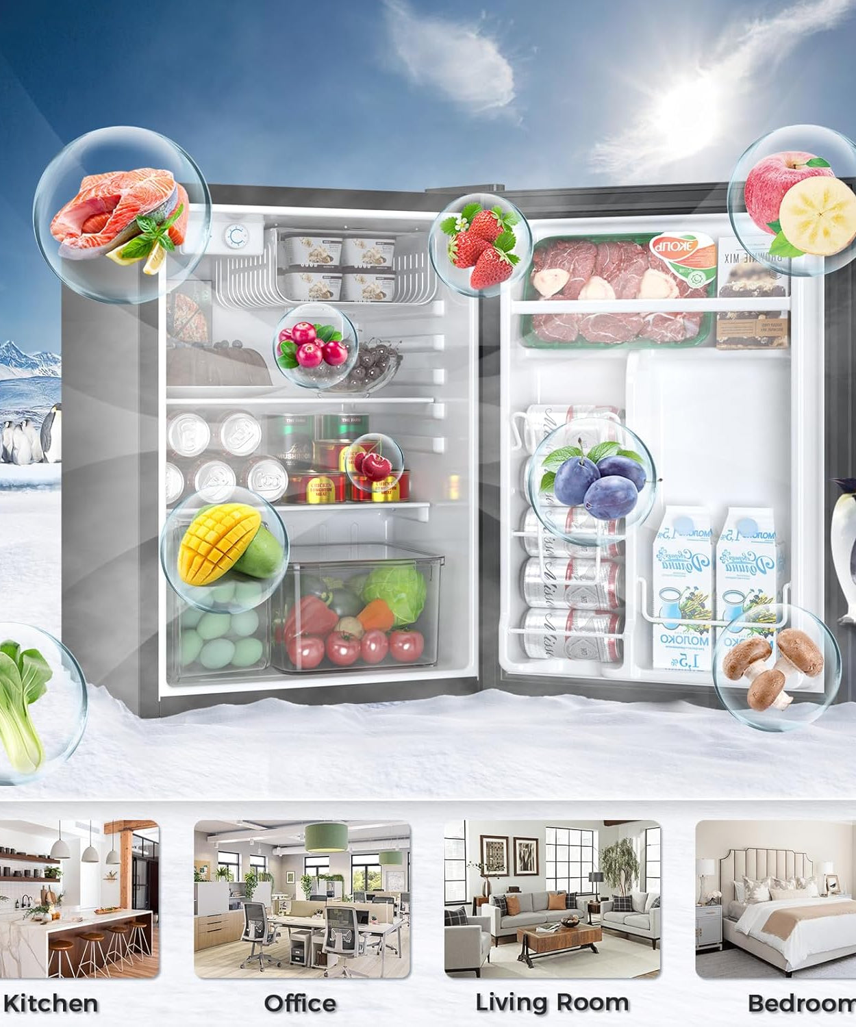 Mini Compact Refrigerator with Freezer, 2.6 Cu.Ft 58070RRE0