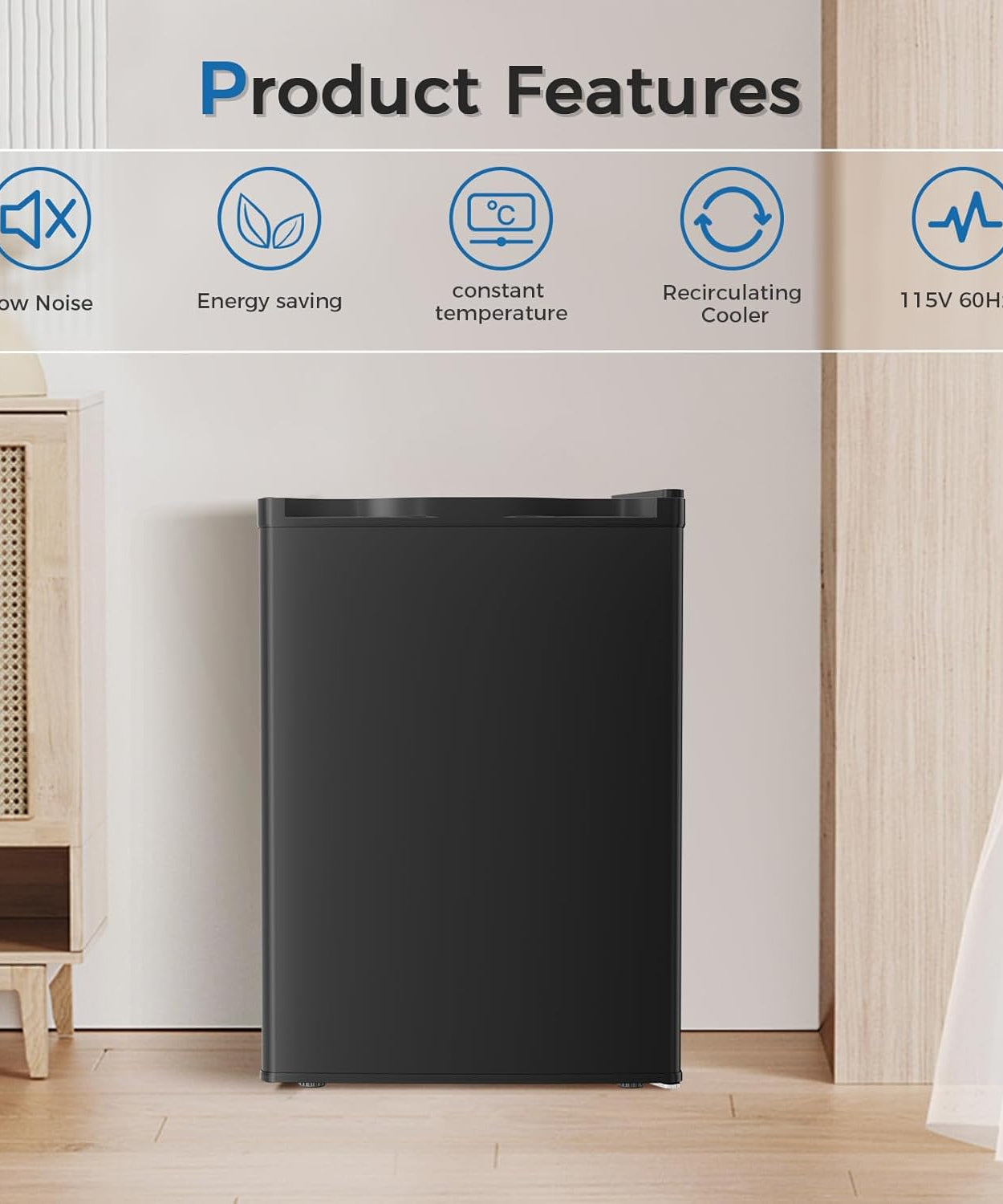 Mini Compact Refrigerator with Freezer, 2.6 Cu.Ft 58070RRE0