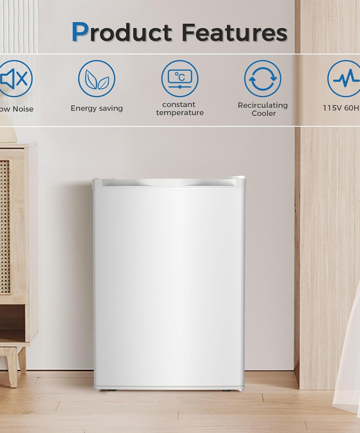 Mini Compact Refrigerator with Freezer, 2.6 Cu.Ft 58070RRE0