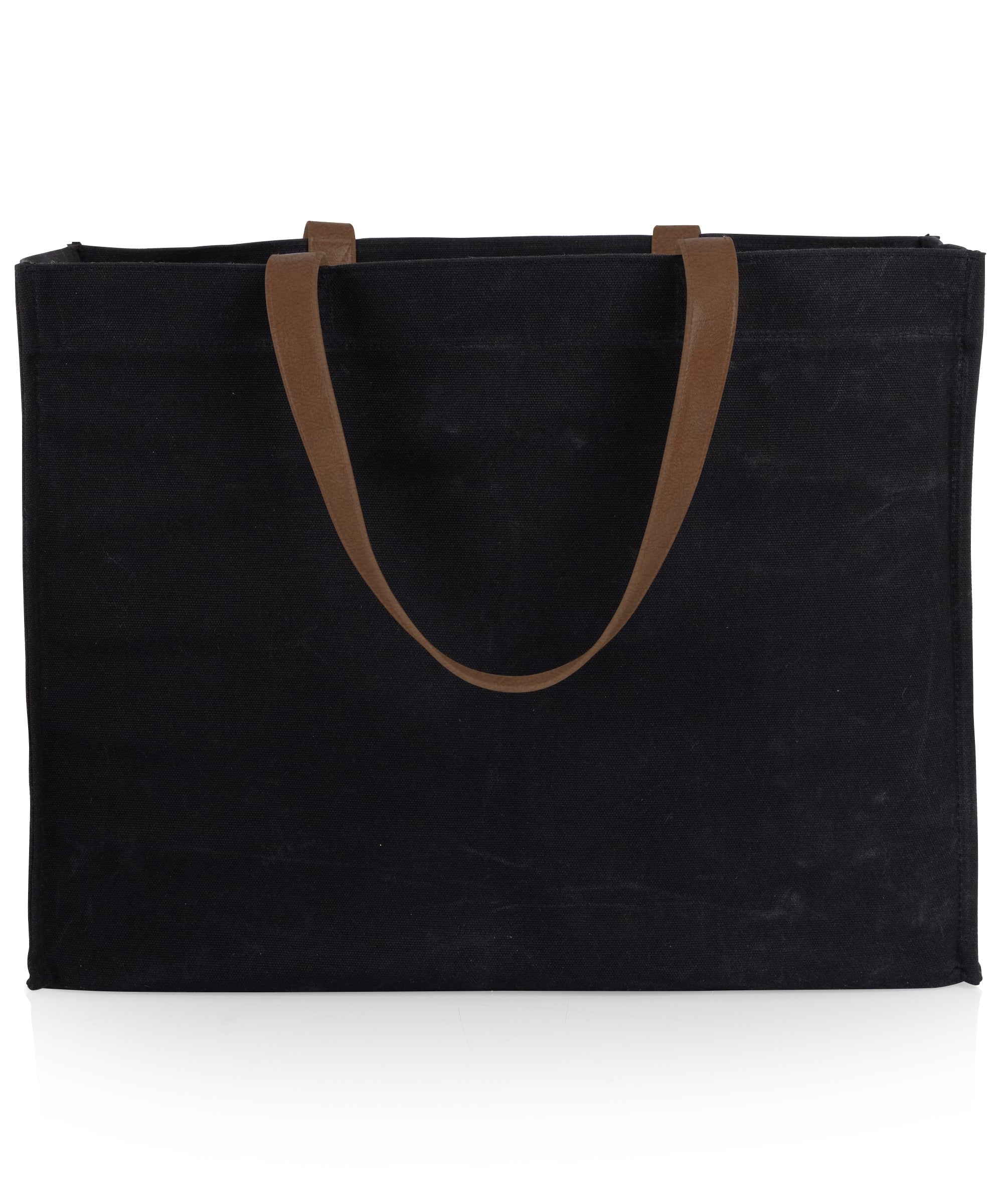 Market Waxed Canvas Tote with Leatherette Handles