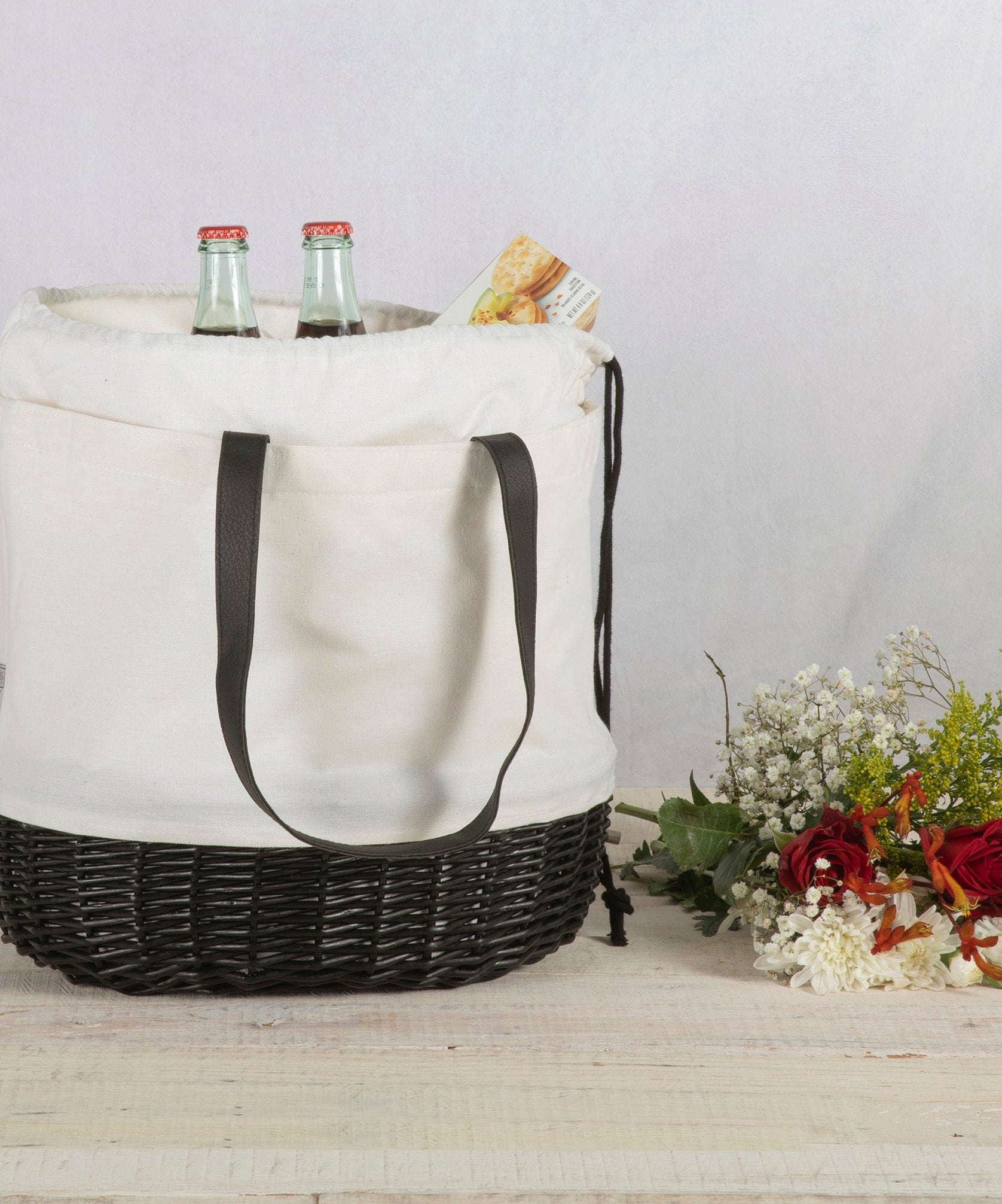 Coronado Canvas and Willow Basket Tote