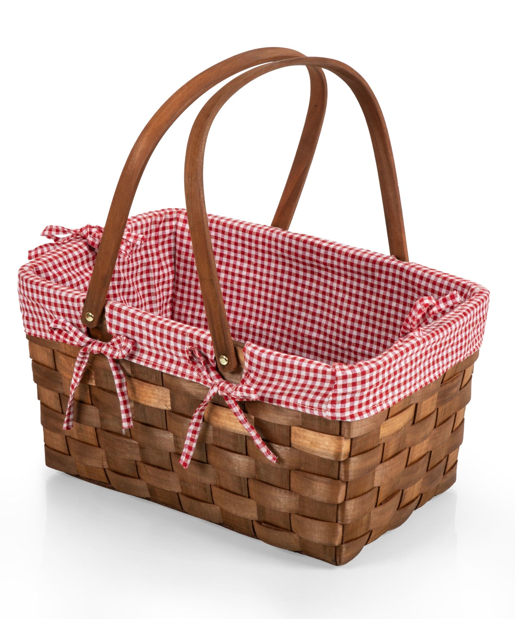 Kansas Handwoven Wood Picnic Basket