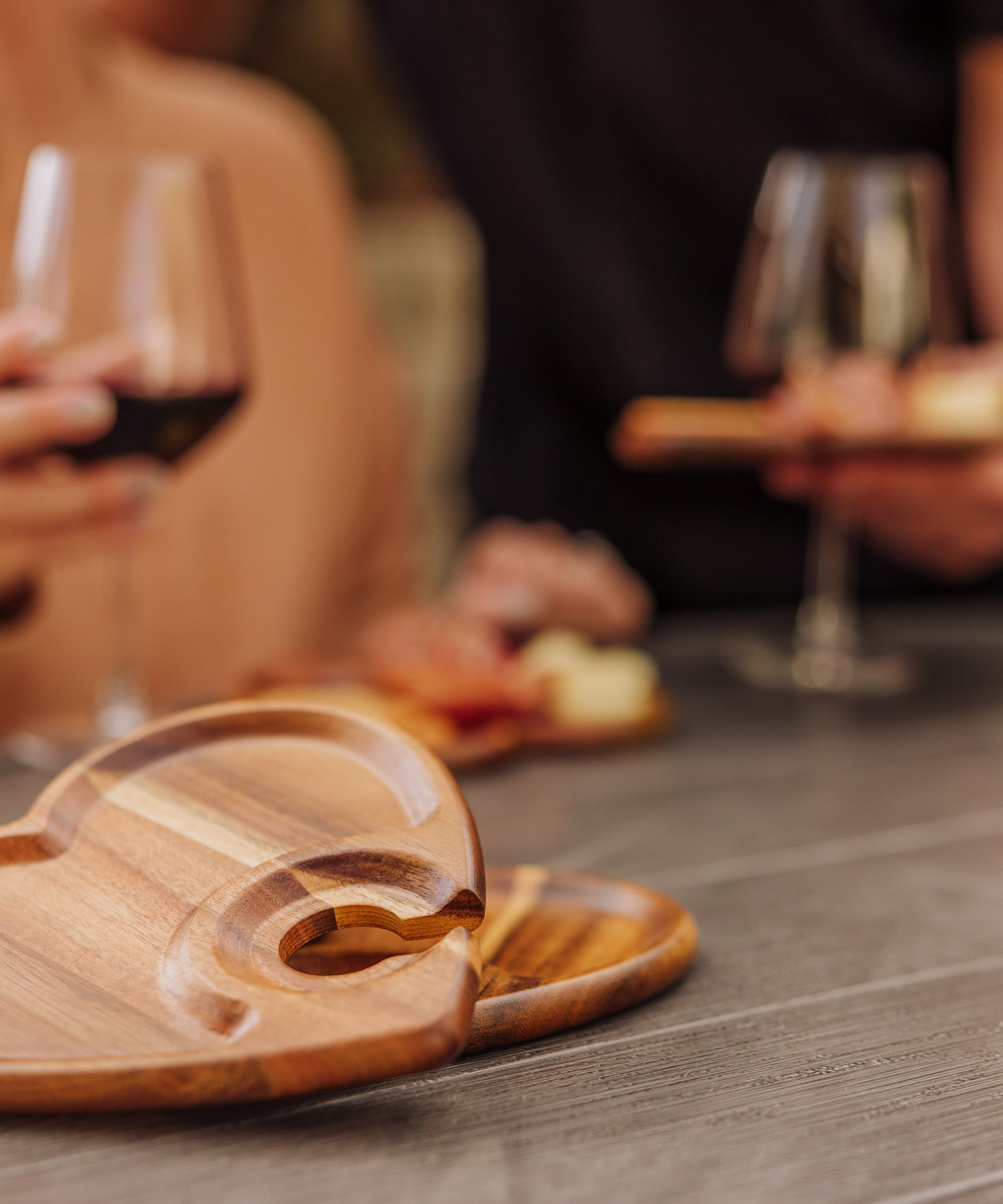 Heart Shaped Wine Appetizer Plate Set of 4