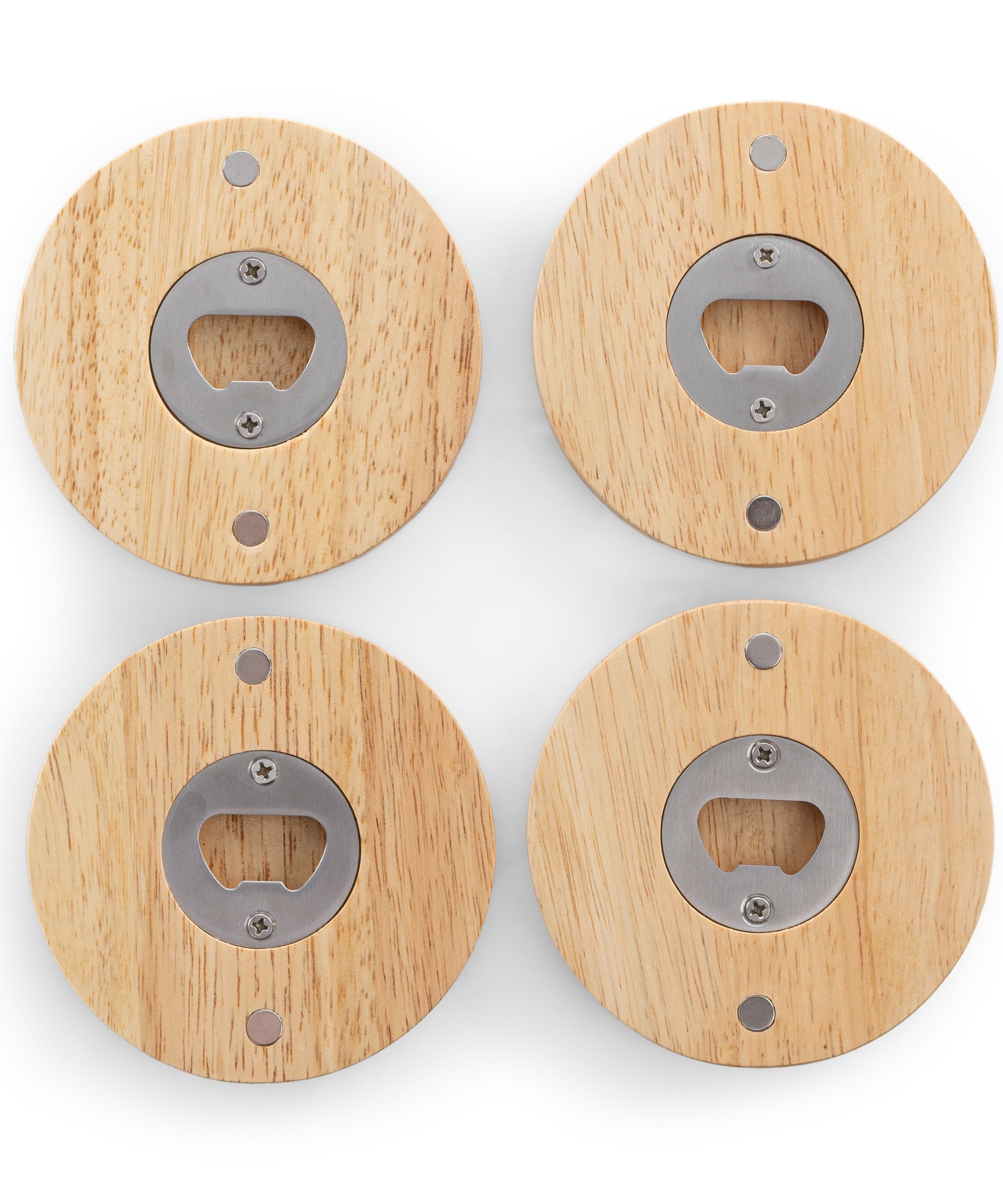 Coasters with Bottle Openers Set of 4