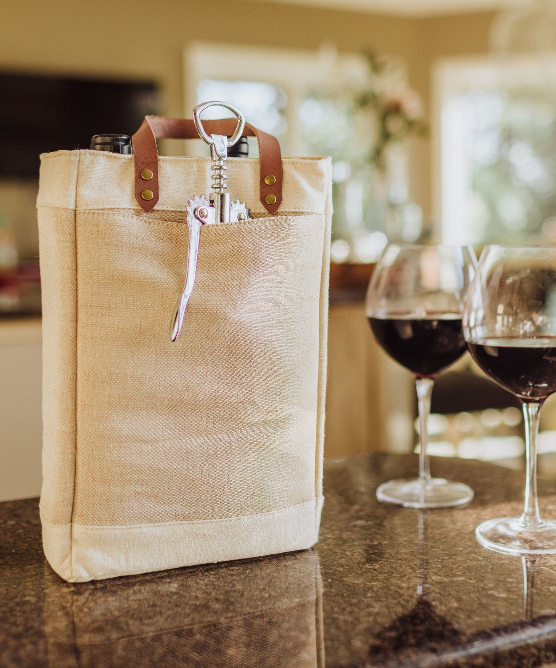 Pinot Jute 2 Bottle Insulated Wine Bag