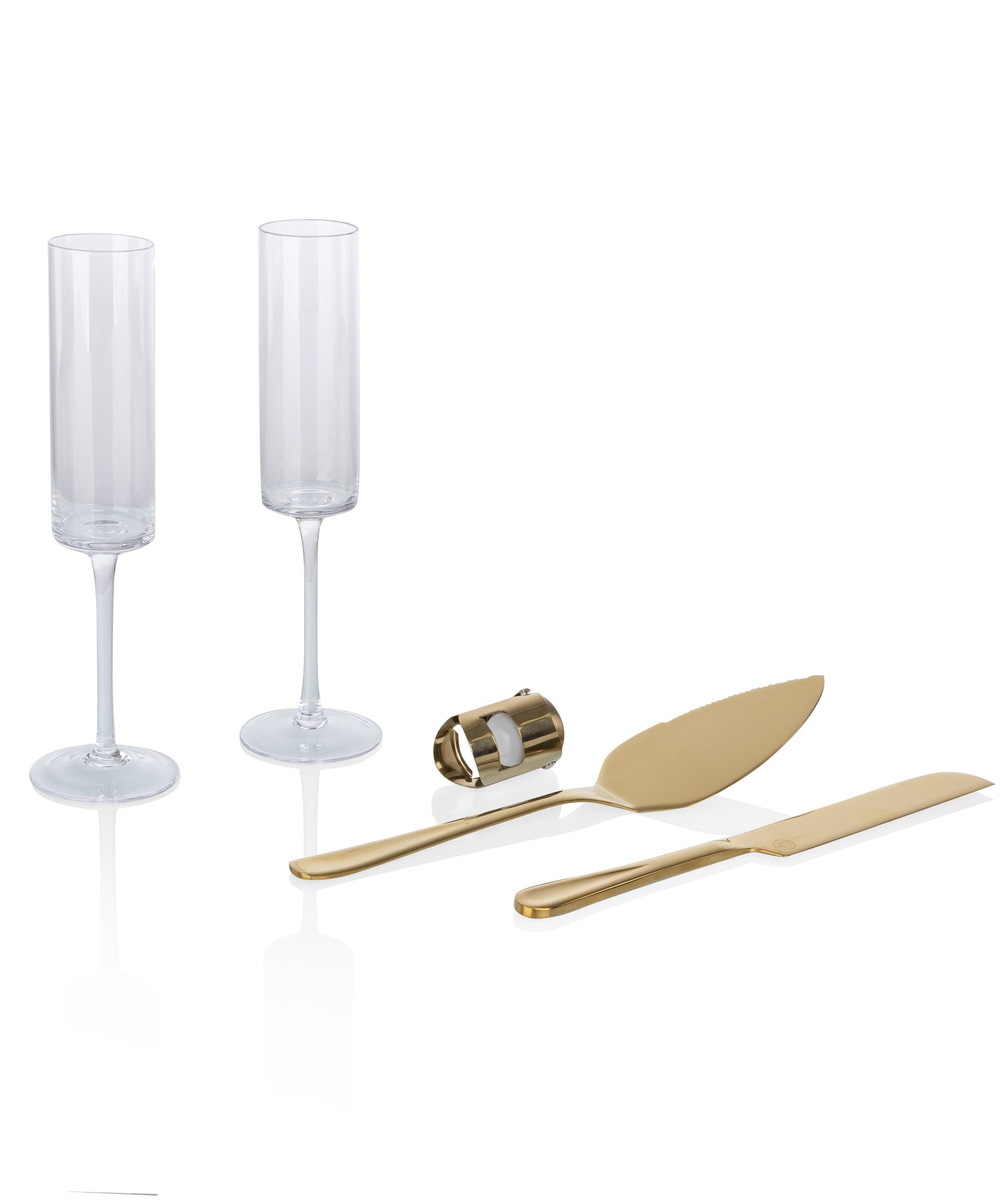 Arbane Champagne Glass Set with Cake Knife