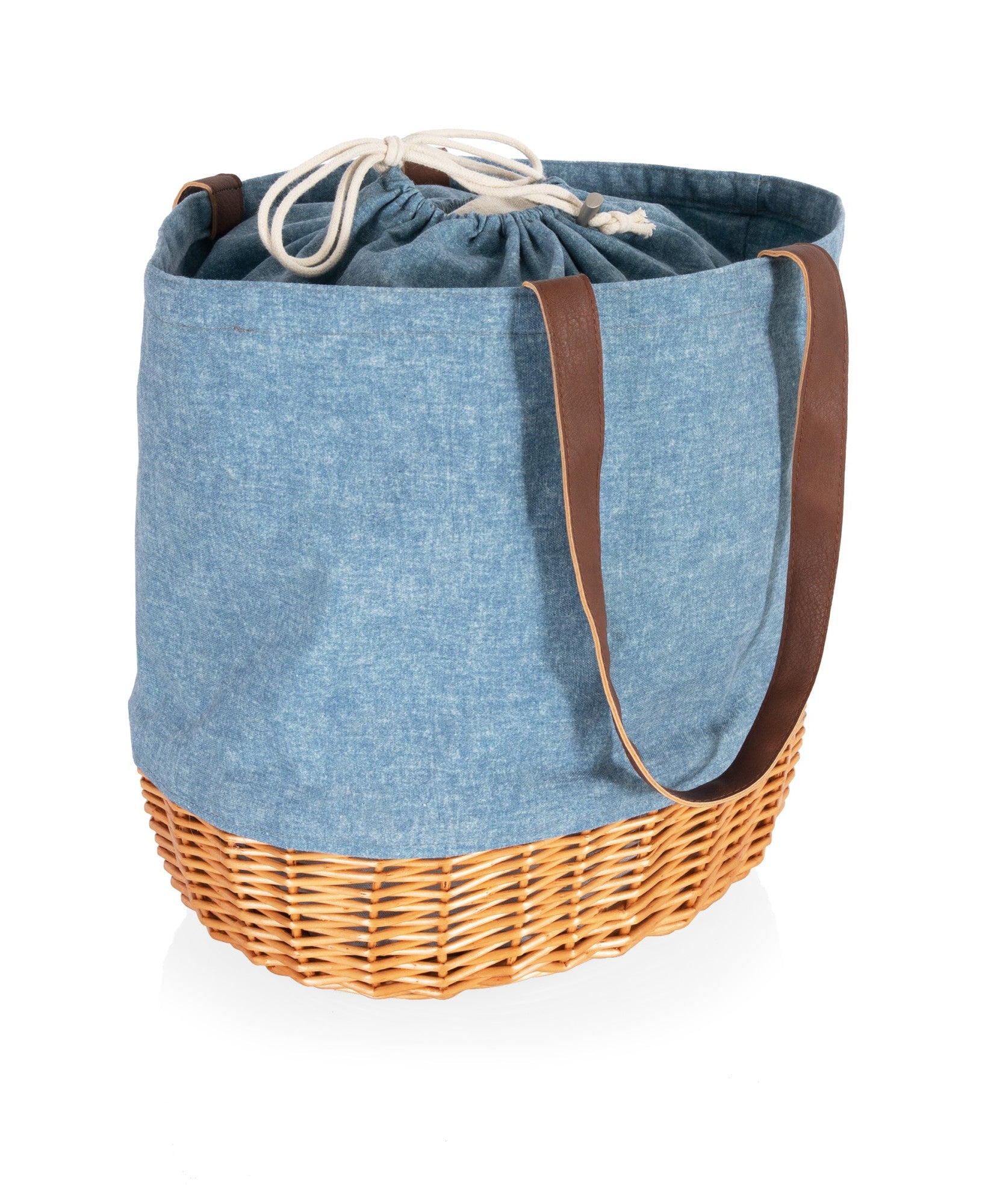 Coronado Canvas and Willow Basket Tote