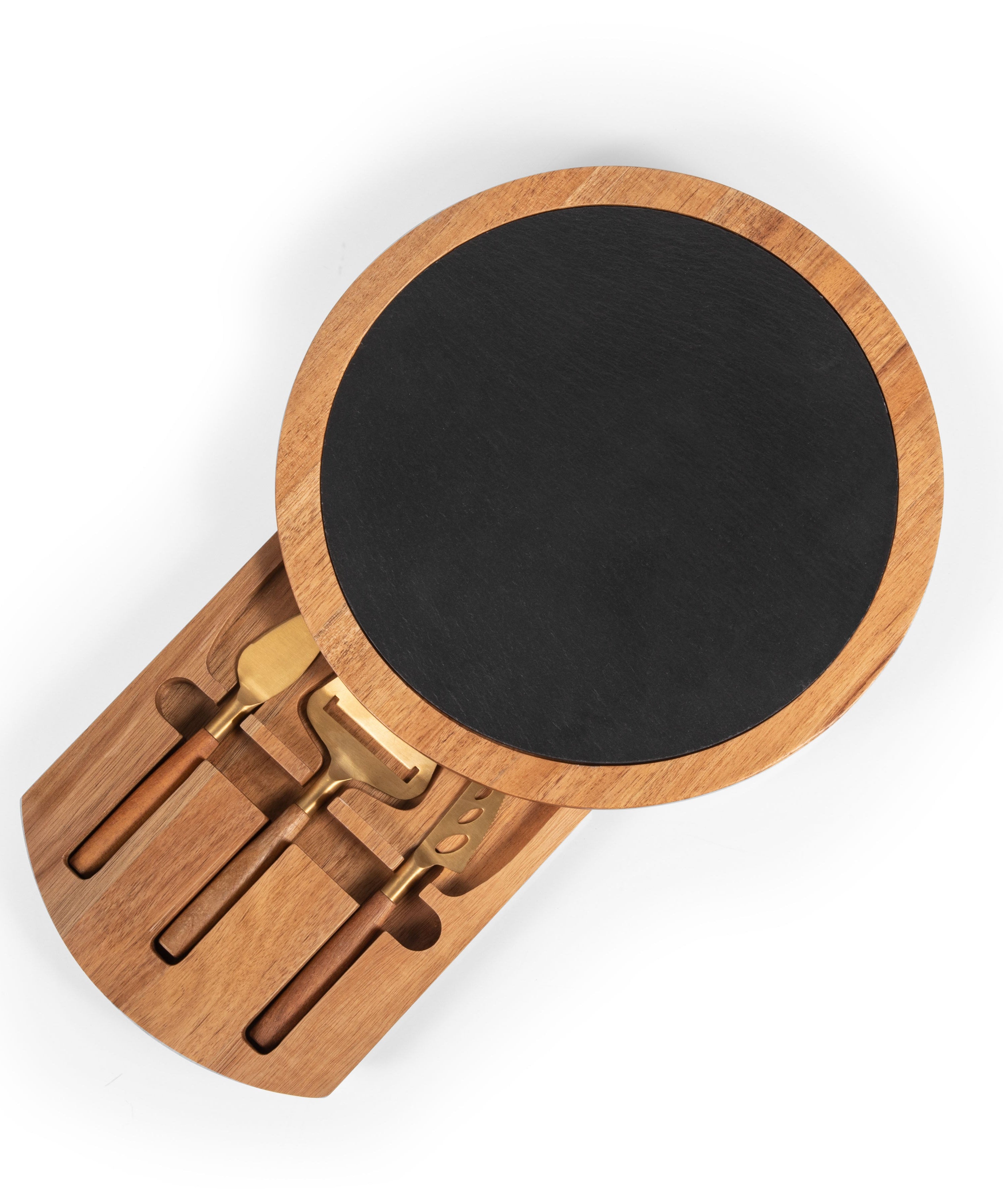 Insignia Acacia and Slate Serving Board with Cheese Tools