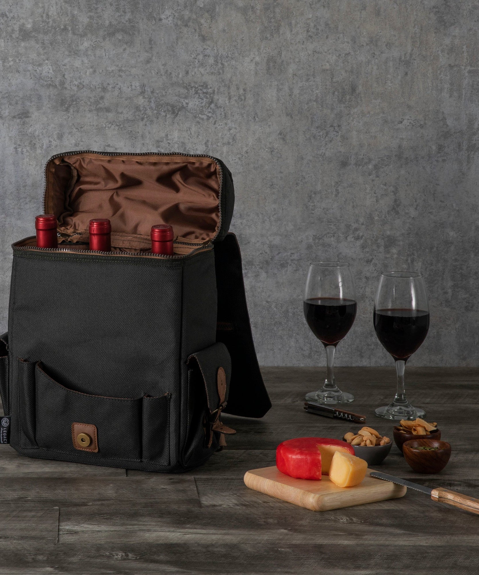 Moreno 3-Bottle Wine & Cheese Tote