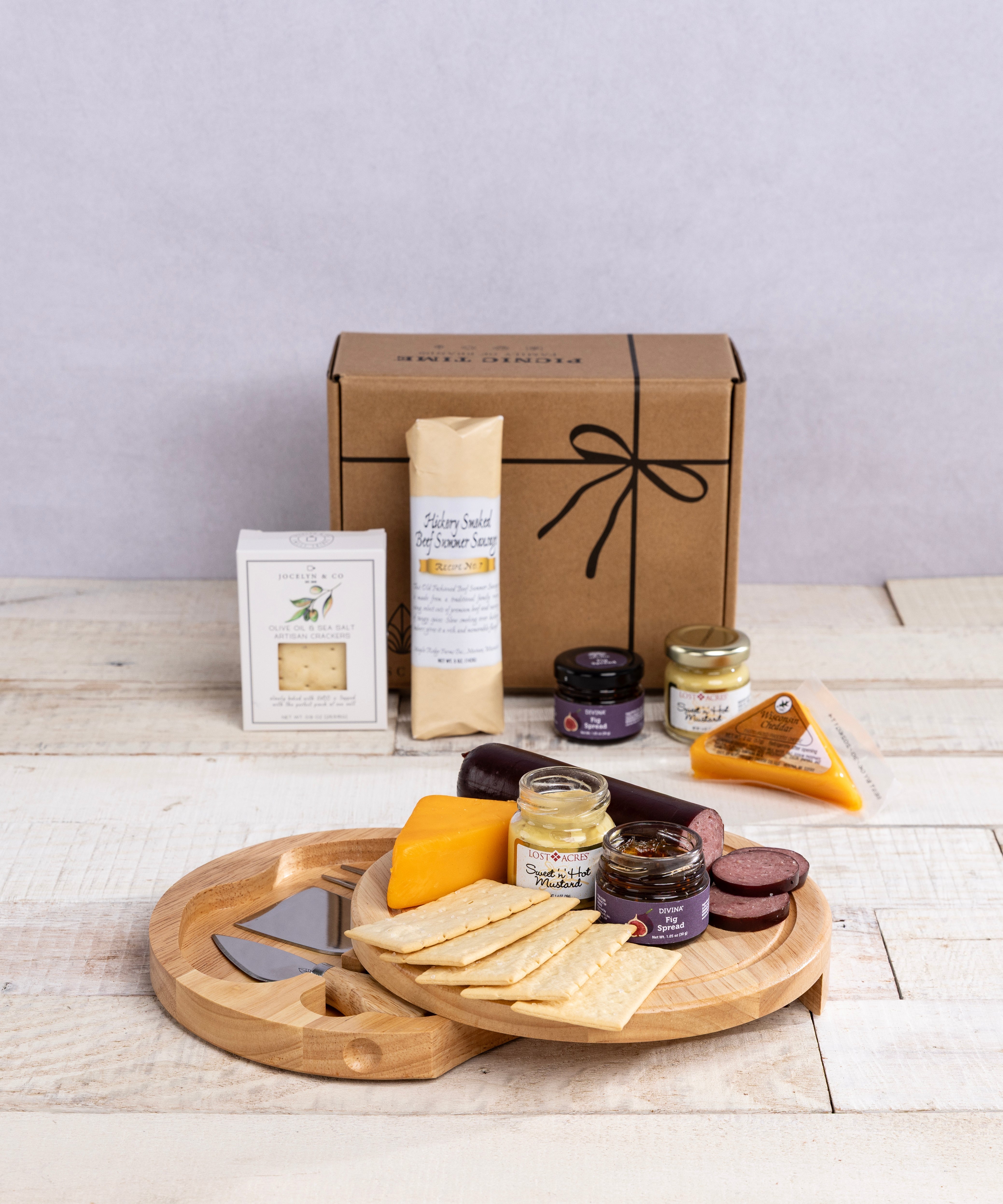 Brie Cheese Board with Gourmet Gift Pack