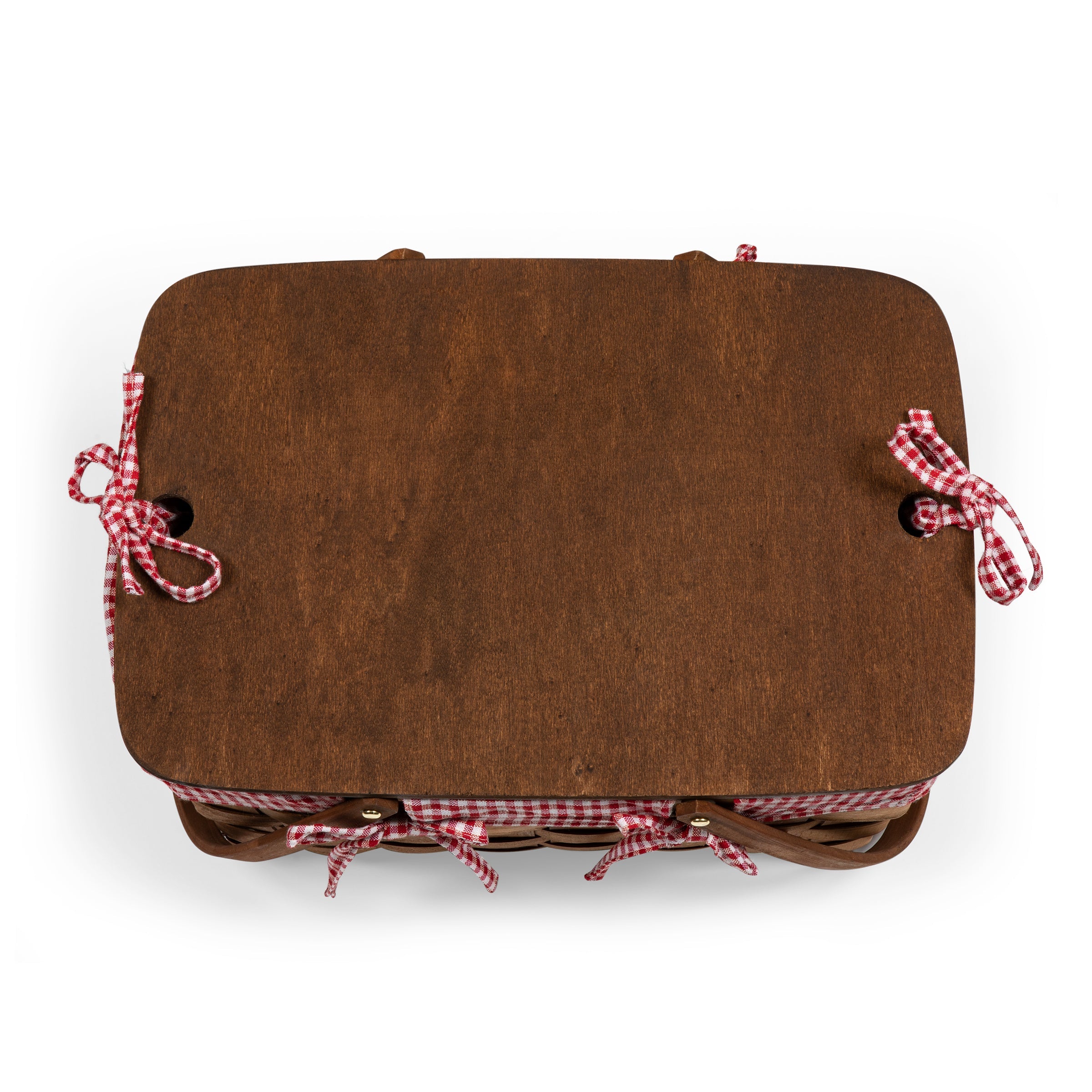 Kansas Handwoven Wood Picnic Basket