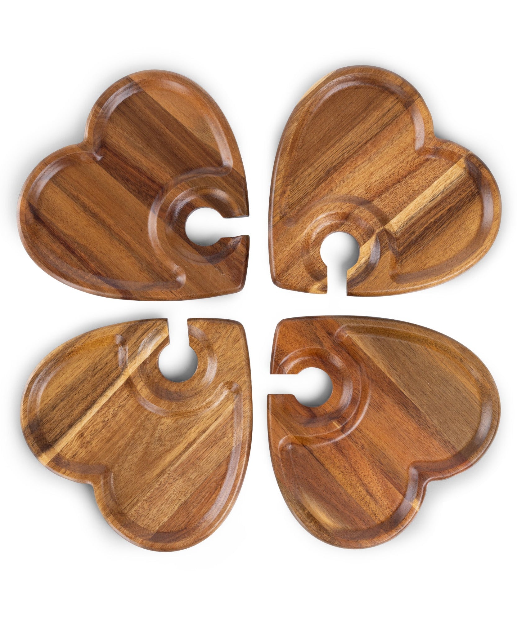Heart Shaped Wine Appetizer Plate Set of 4