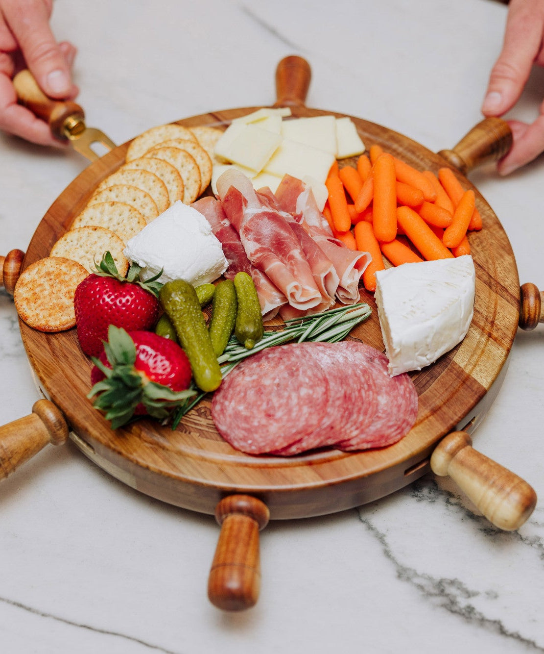 Helmsman Lazy Susan Cheese Board with Tool Set