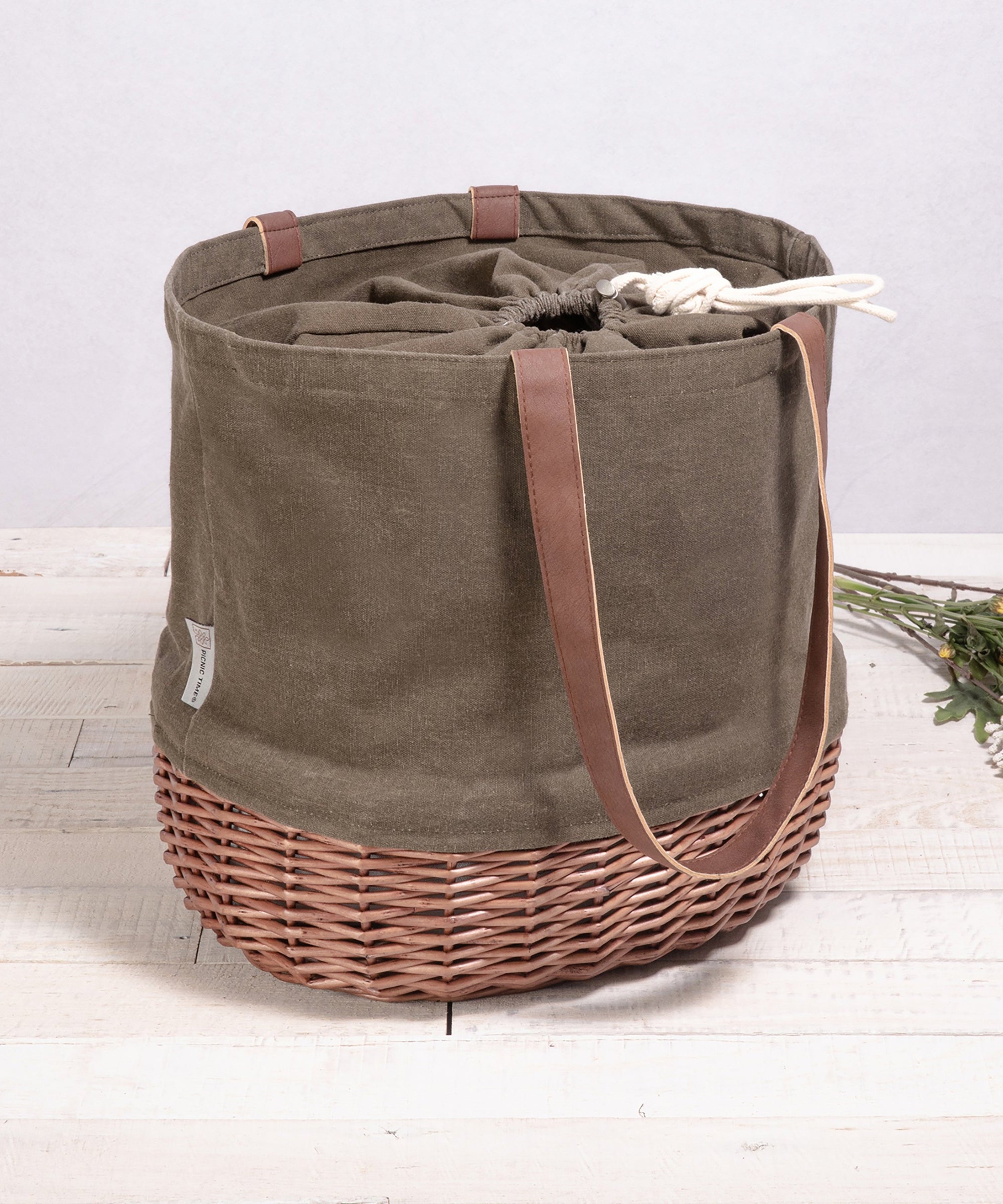 Coronado Canvas and Willow Basket Tote