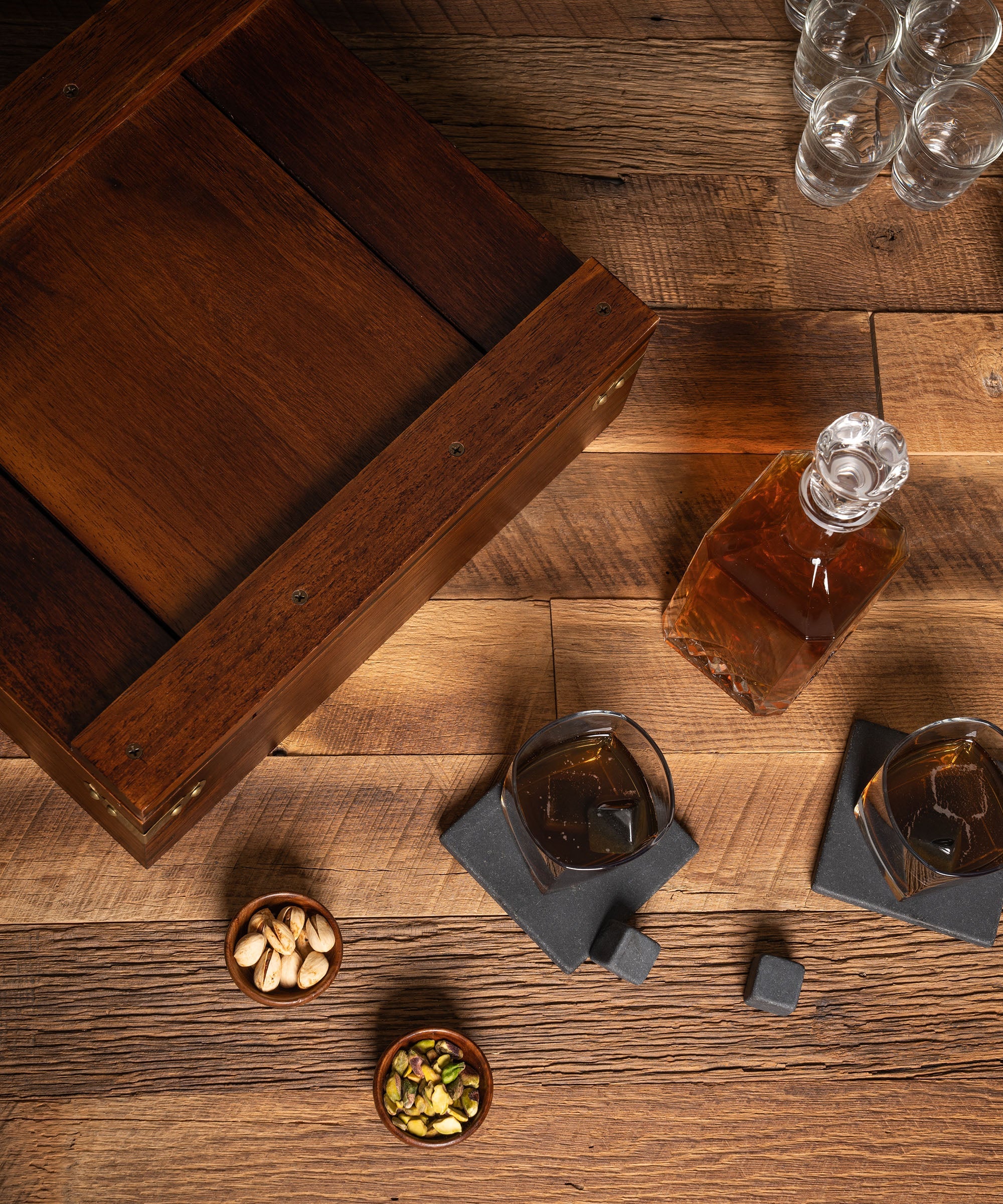 Whiskey Box Gift Set with Decanter