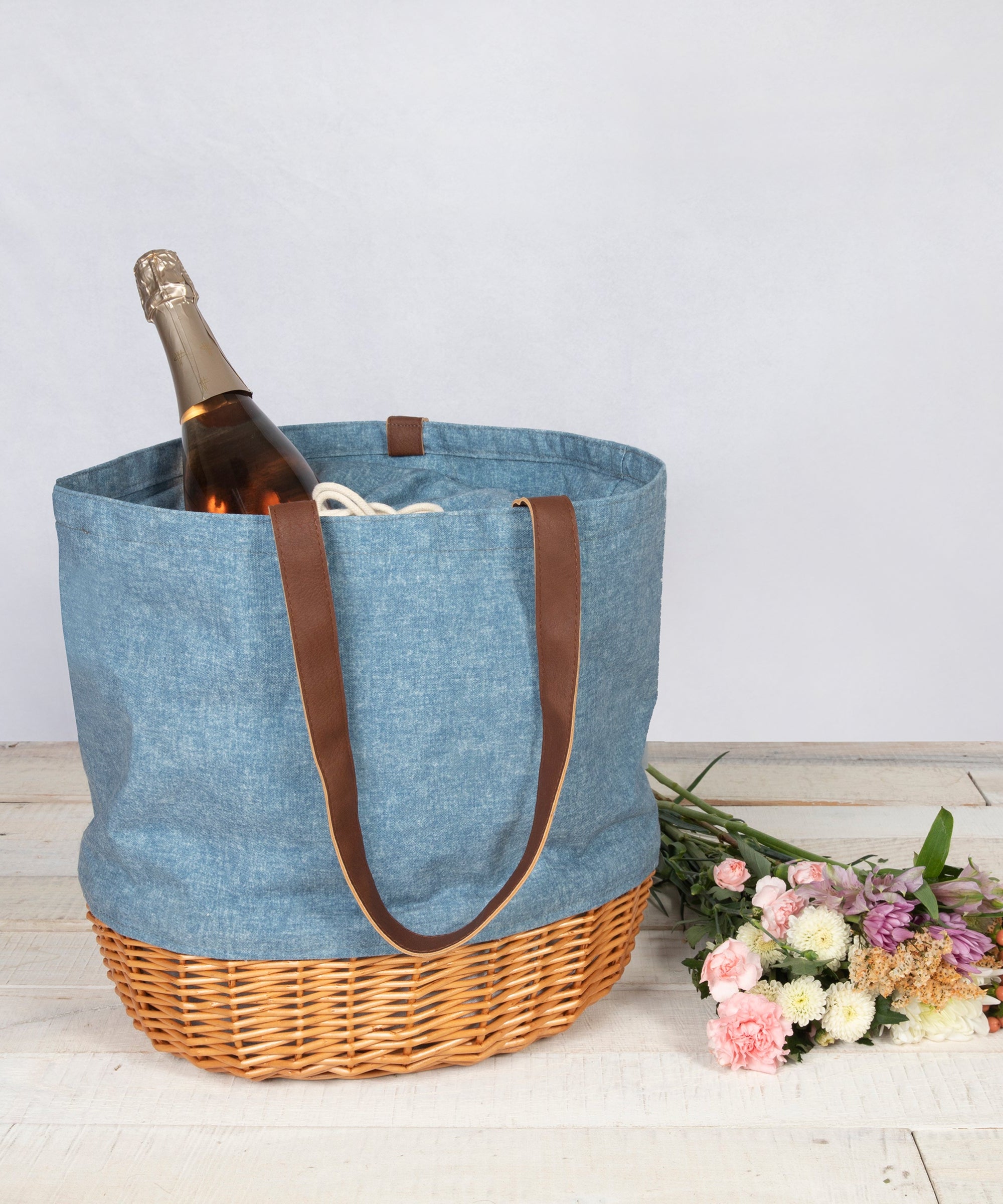 Coronado Canvas and Willow Basket Tote