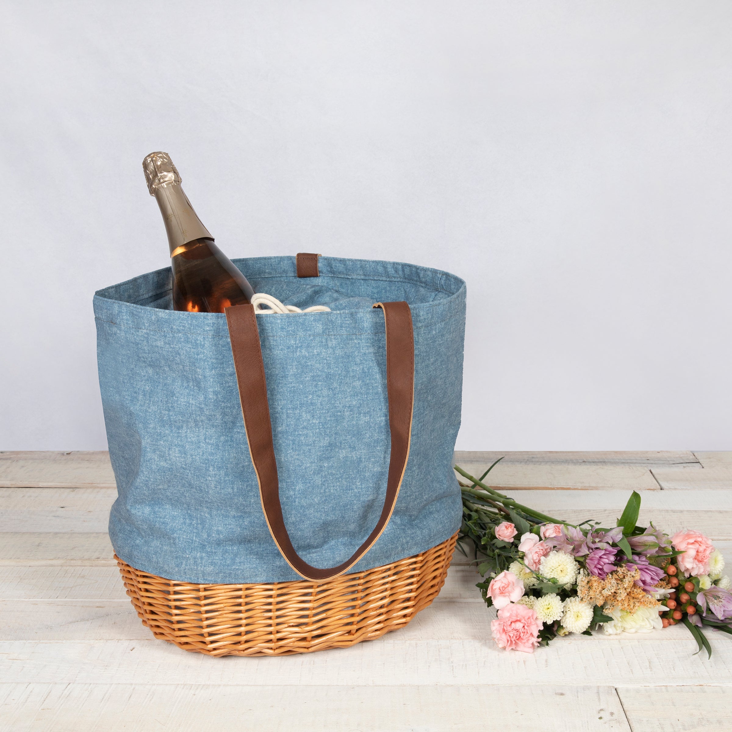 Coronado Canvas and Willow Basket Tote
